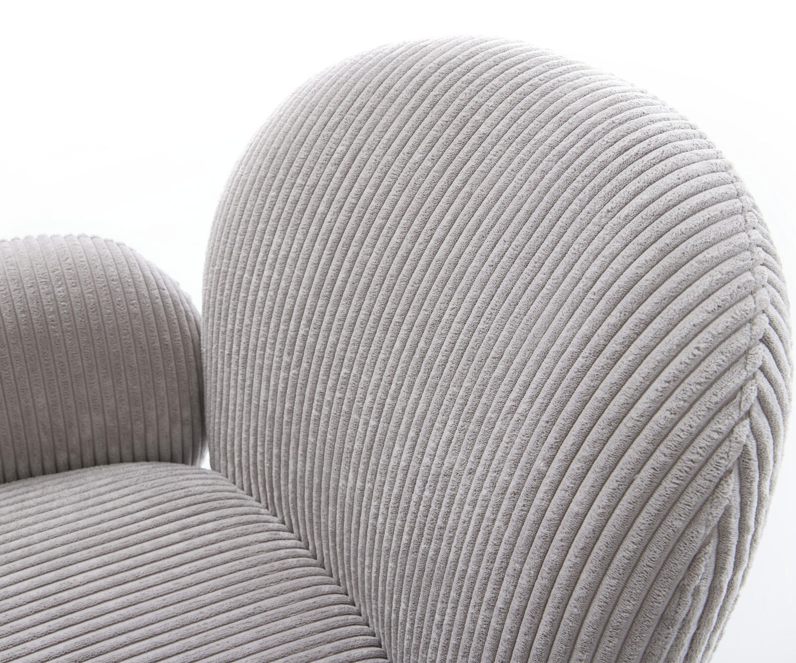 Esszimmerstuhl Nube-Flex mit Armlehnen Cord Silbergrau 4-Fuß konisch Edelstahl Taschenfederkern 4