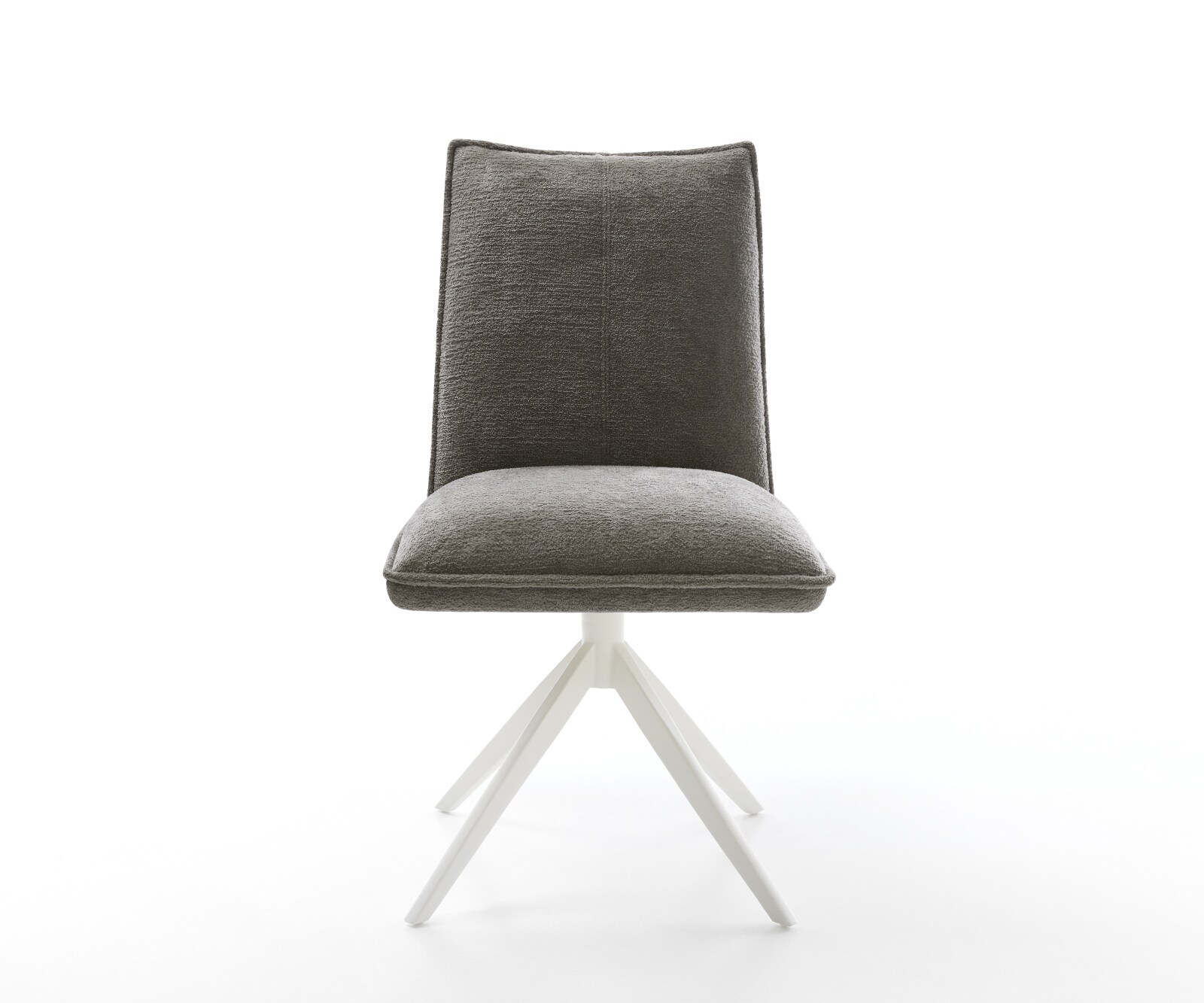 Drehstuhl Lelio-Flex Bouclé Soft Schlamm Kreuzgestell breit Weiß 360° drehbar Wippfunktion Taschenfederkern 2