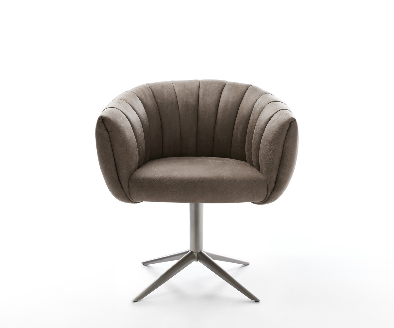 Drehstuhl Jada-Flex Mikrofaser Taupe Vintage Fußkreuz Graphit 360° drehbar Wippfunktion Taschenfederkern 1