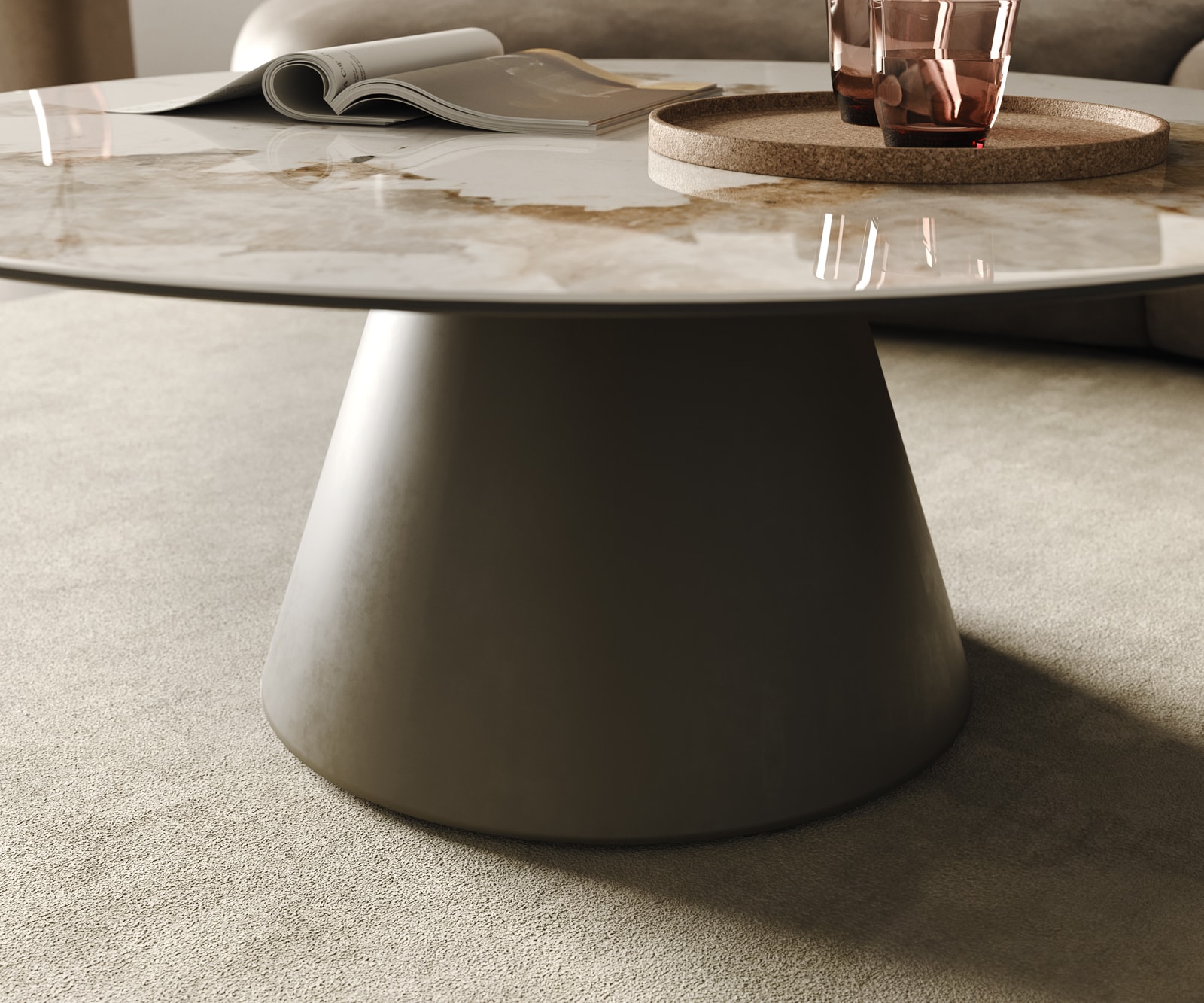 Couchtisch Borna 100x100 cm Keramik Minas Melange Weiß-Beige Gestell Konisch Effektfinish Titan 4 Couchtisch Borna 100x100 cm Keramik Minas Melange Weiß-Beige Gestell Konisch Effektfinish Titan 4