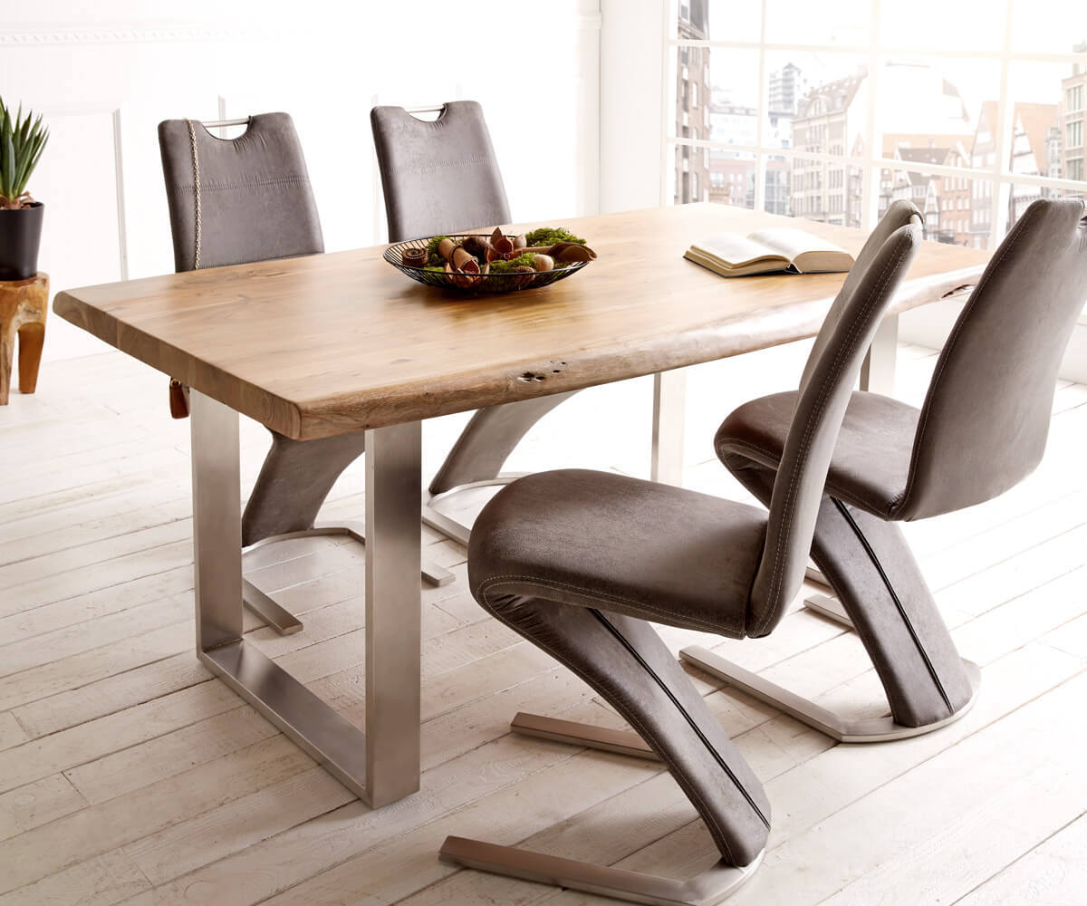 Esstischplatte Edge 240x100cm Akazie Natur Live-Edge 4