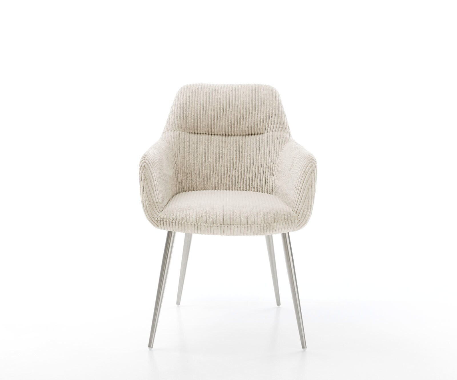 Esszimmerstuhl Pejo-Flex Cord Beige 4-Fuß konisch Edelstahl Taschenfederkern 1