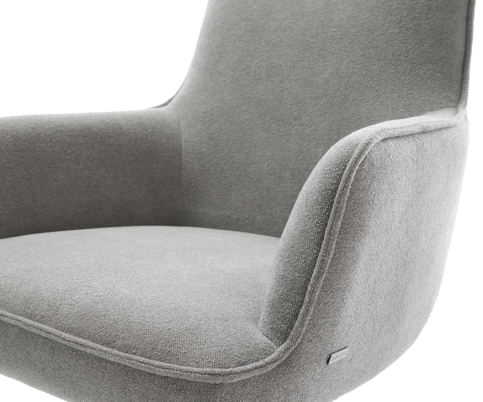 Freischwinger Heira-Flex mit Armlehnen Strukturstoff Soft Grau Freischwinger flach Effektfinish Titan Taschenfederkern 4