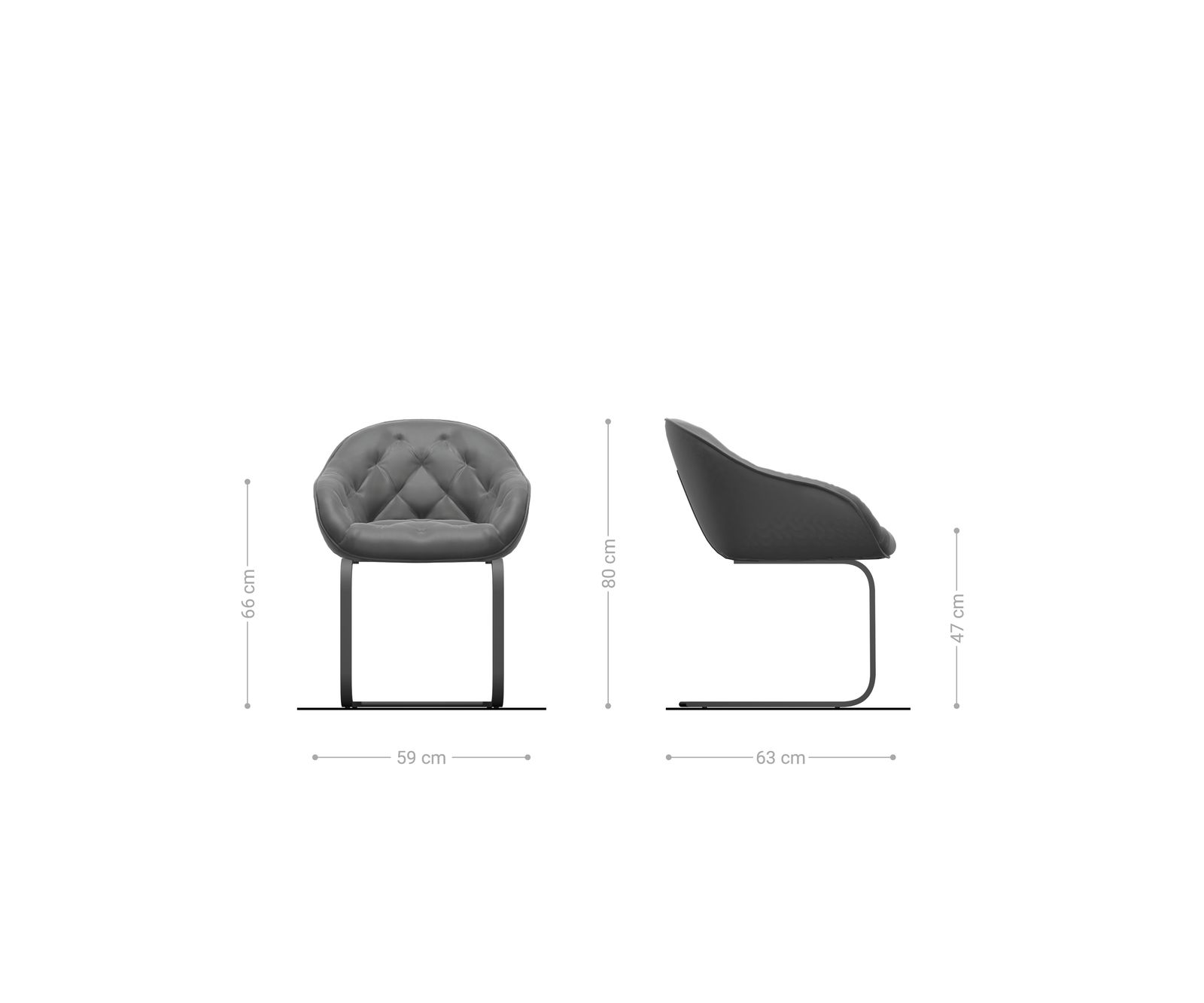 Freischwinger Gaio-Flex Bouclé Soft Schlamm Freischwinger flach Schwarz 6