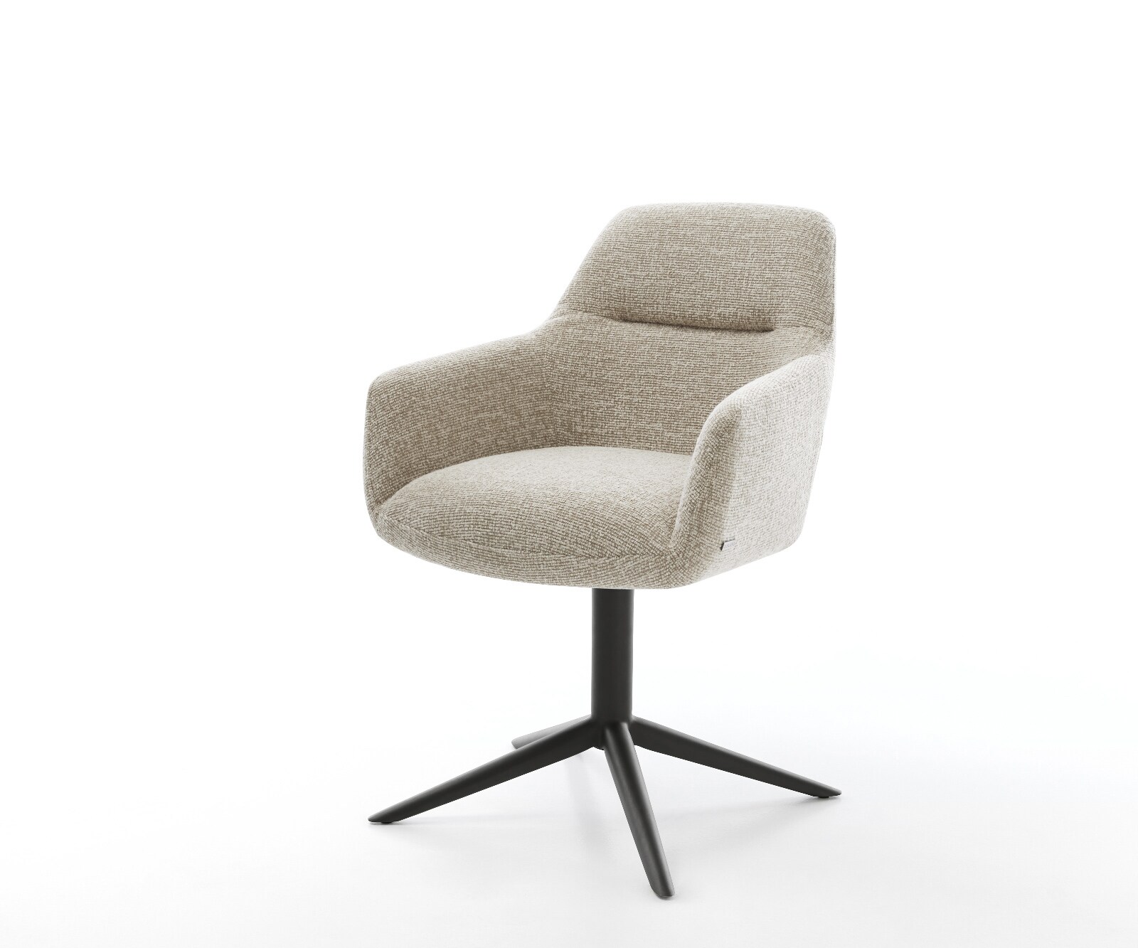 Drehstuhl Pejo-Flex Webstoff Soft Beige Fußkreuz Schwarz 360° drehbar Wippf günstig online kaufen