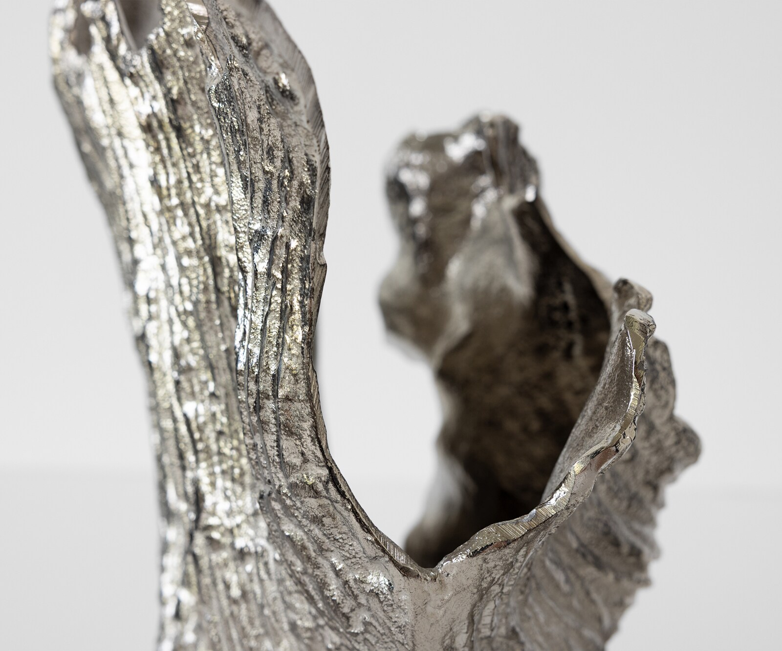 Vase Corallo B43 x T24 x H61 cm Aluminium Platin Handgemacht 6