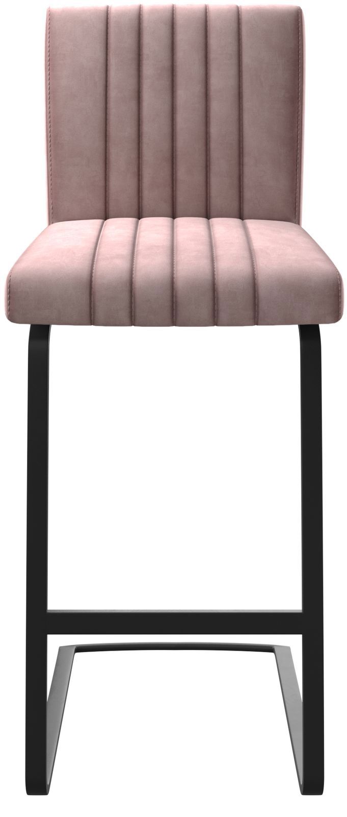 Barstuhl Luiga-Flex Samt Rosé Freischwinger flach Metall 3