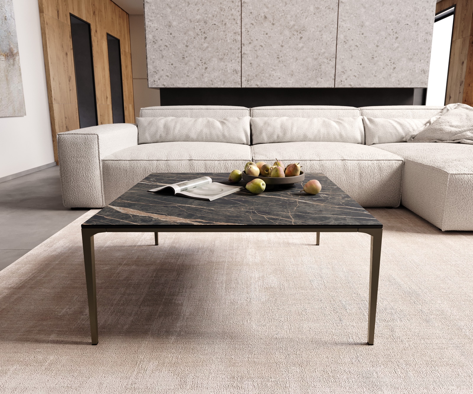 Couchtisch Levente 85x85 cm Keramik Laminam®Noir Desir Braun Gestell Metall Effektfinish Titan 3 Couchtisch Levente 85x85 cm Keramik Laminam®Noir Desir Braun Gestell Metall Effektfinish Titan 3