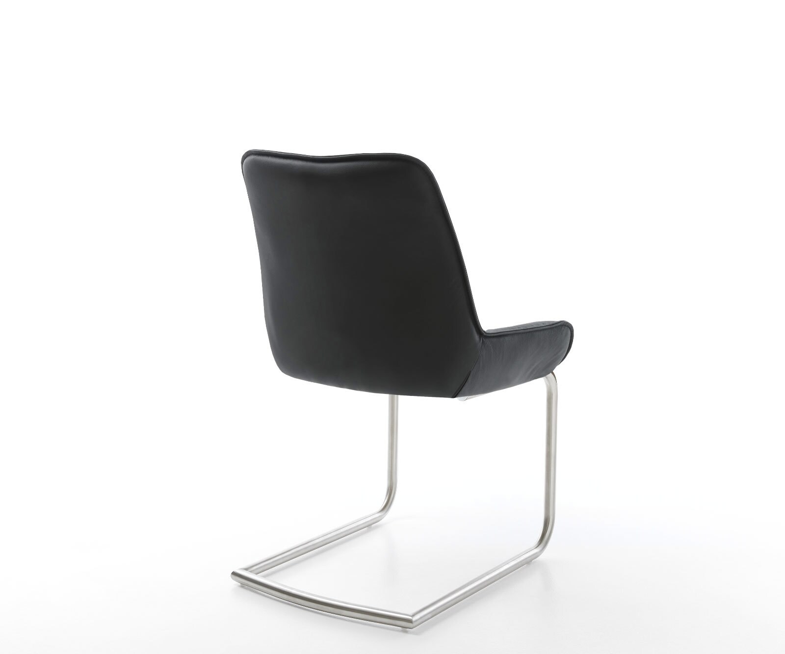 Freischwinger Taimi-Flex Echt-Leder Schwarz Freischwinger rund Edelstahl 4