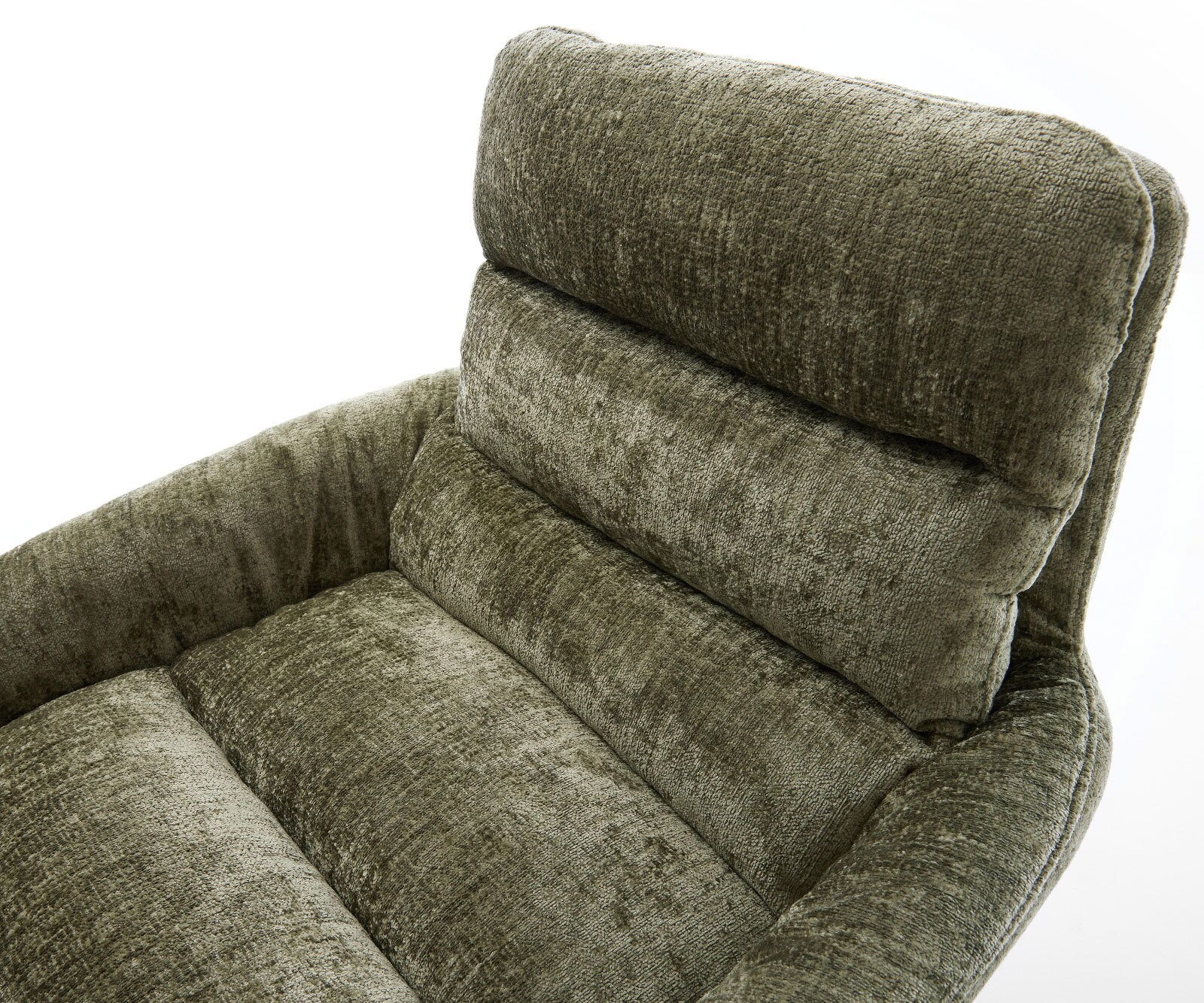 Freischwinger Abelia-Flex mit Armlehnen Chenille Olive Freischwinger flach Effektfinish Titan 4