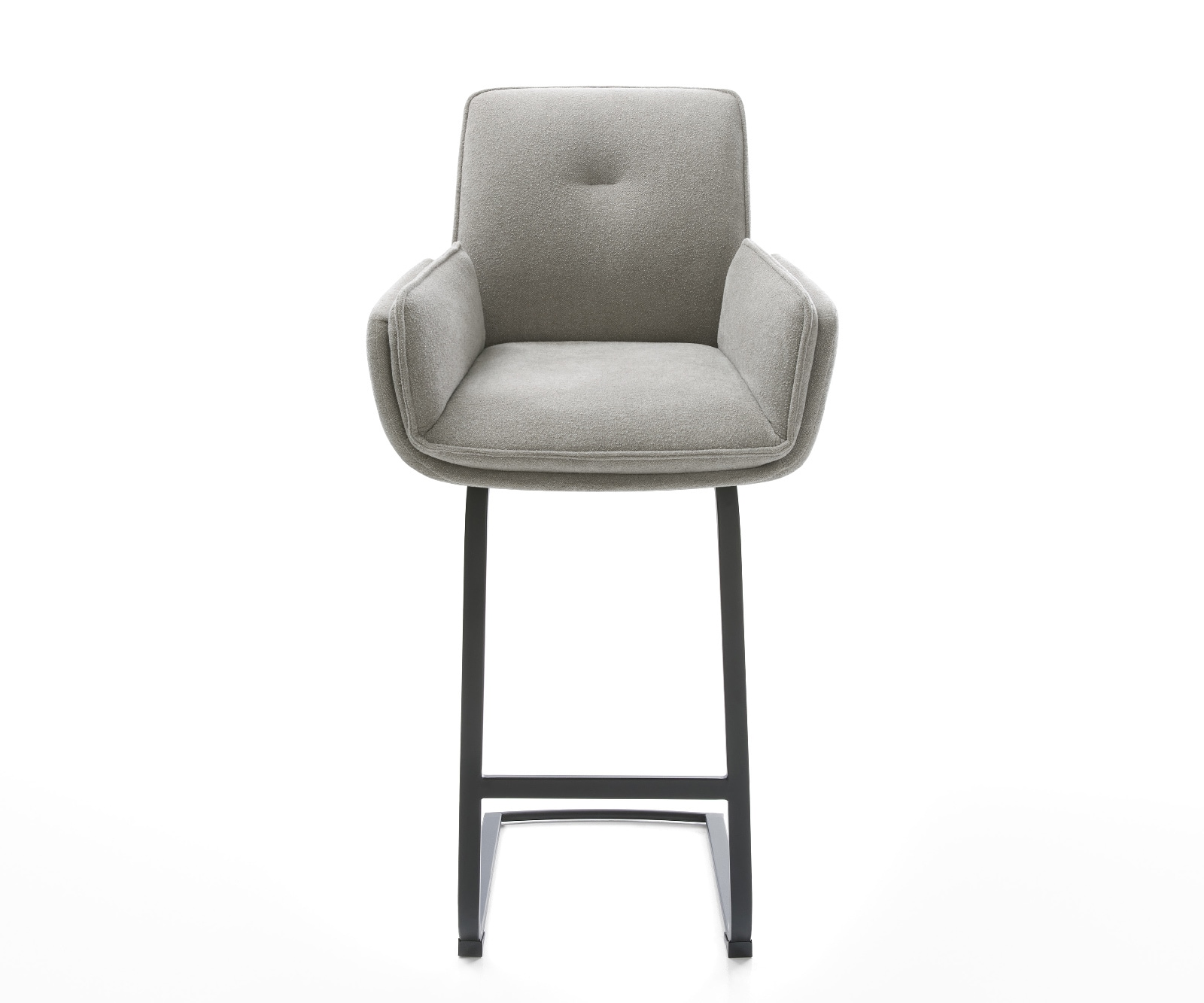 Barstuhl Nela-Flex Strukturstoff Soft Grau Freischwinger Flach Metall Schwarz 2