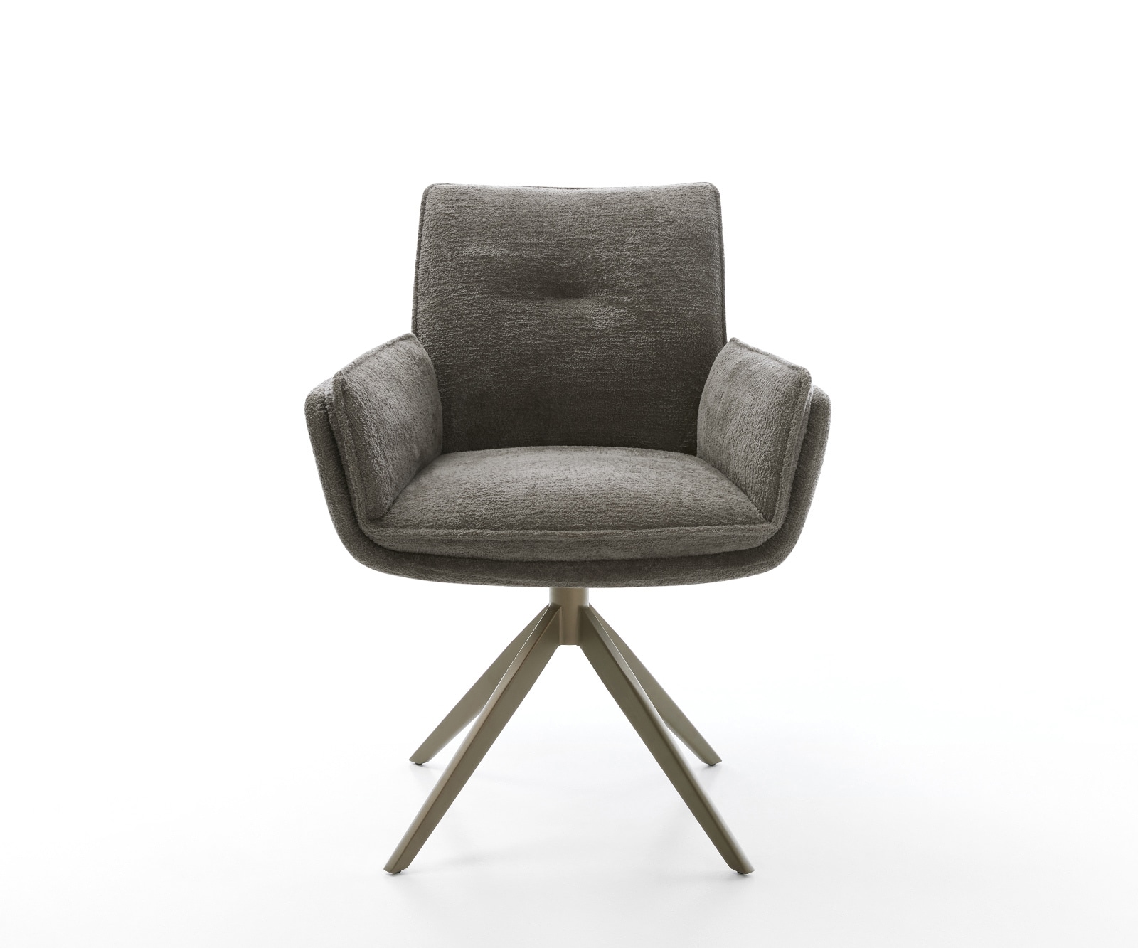 Drehstuhl Nela-Flex Bouclé Soft Schlamm Kreuzgestell breit Effektfinish Titan 360° drehbar Wippfunktion 2