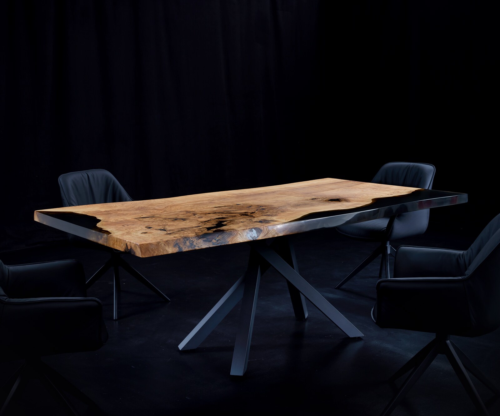 Tischplatte Esche Natur 200 cm Epoxid Unikat Nr. 34334