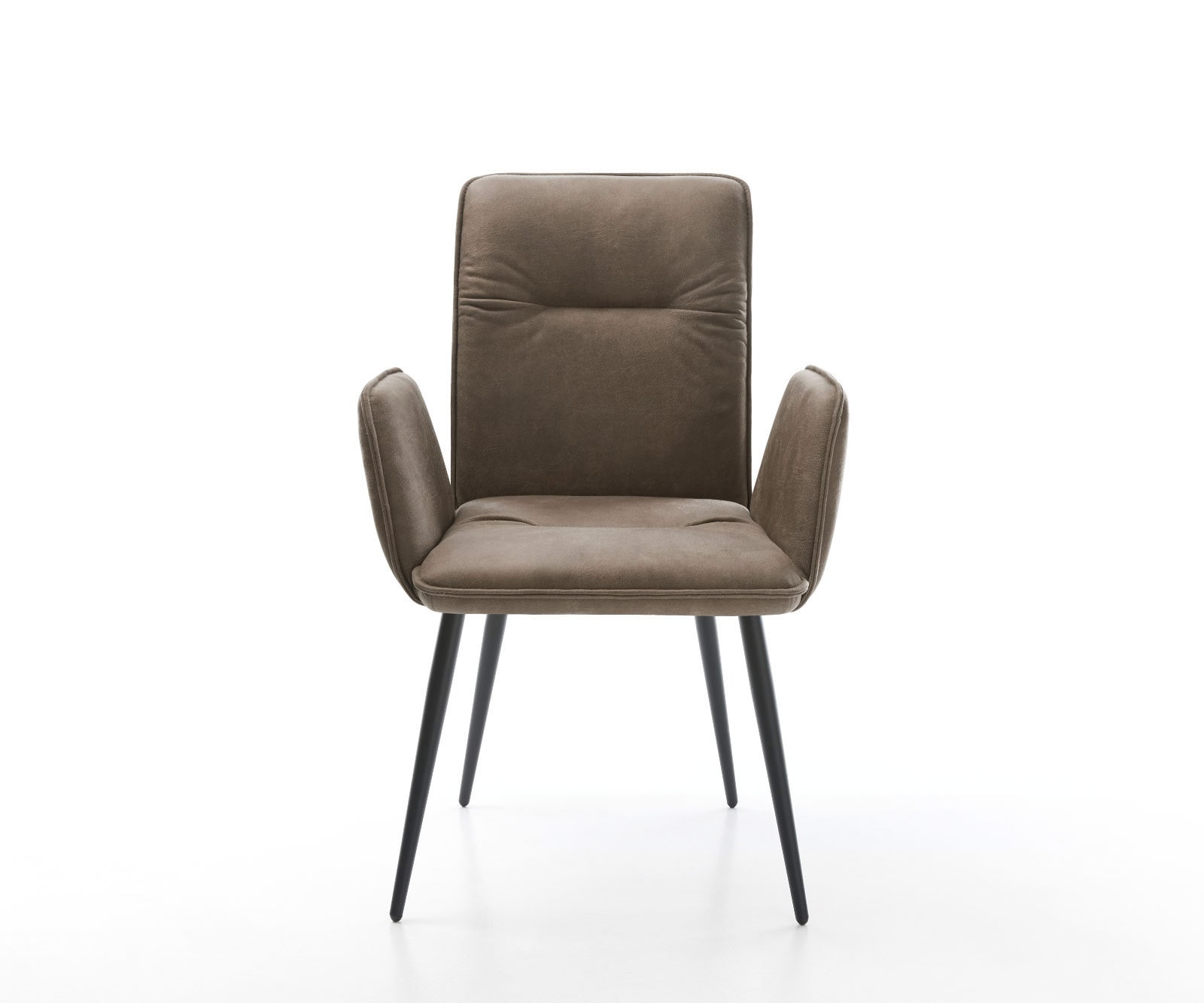 Esszimmerstuhl Vinja-Flex Mikrofaser Taupe Vintage 4-Fuß konisch Schwarz 1 Esszimmerstuhl Vinja-Flex Mikrofaser Taupe Vintage 4-Fuß konisch Schwarz 1