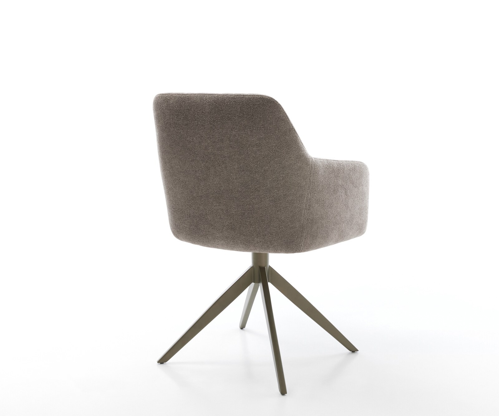 Drehstuhl Greg-Flex Strukturstoff Soft Taupe Kreuzgestell breit Effektfinish Titan 360° drehbar Wippfunktion Taschenfederkern 4
