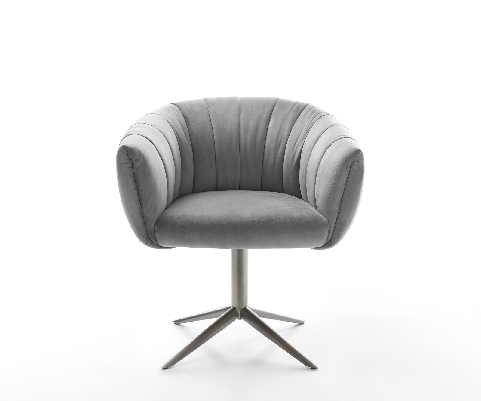 Drehstuhl Jada-Flex Samt Grau Fußkreuz Graphit 360° drehbar Wippfunktion Taschenfederkern 2