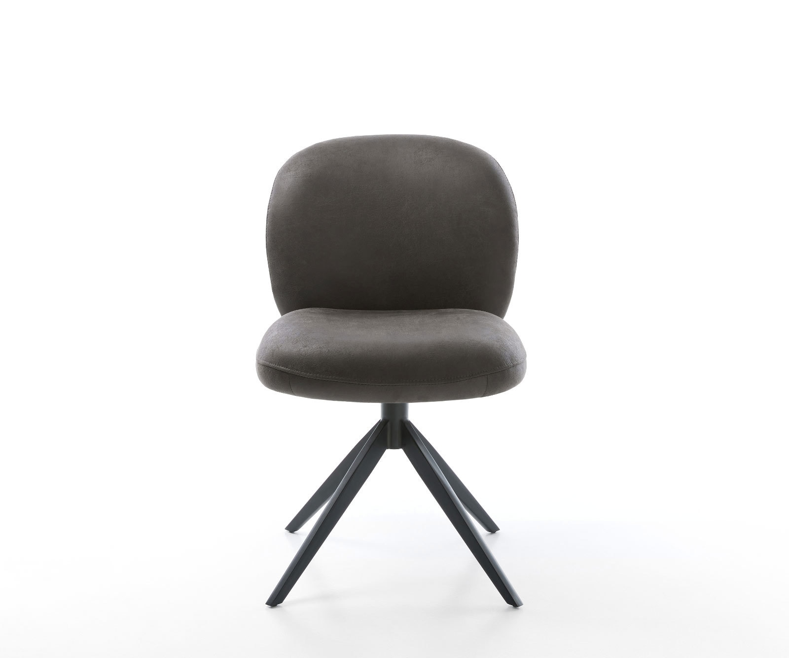 Drehstuhl Nube-Flex Mikrofaser Anthrazit Vintage Kreuzgestell breit Schwarz 360° drehbar Wippfunktion Taschenfederkern 1