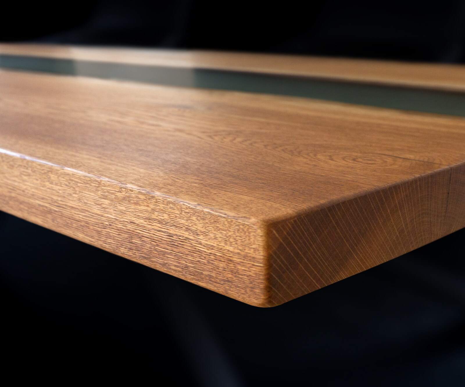 Tischplatte Eiche Natur 260 cm Epoxid milchig Transparent Unikat Nr. 32310 5