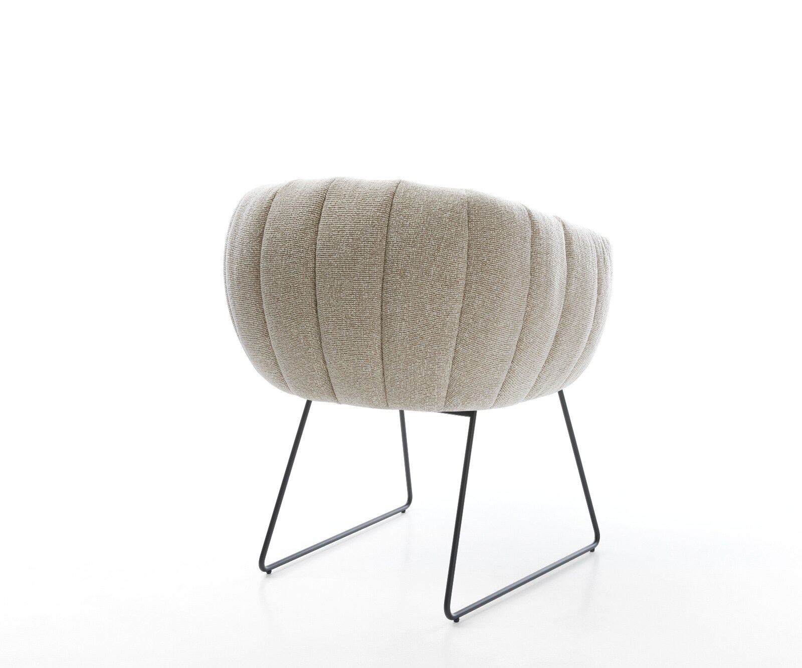 Esszimmerstuhl Jada-Flex Webstoff Soft Beige Kufengestell Schwarz Taschenfederkern 4