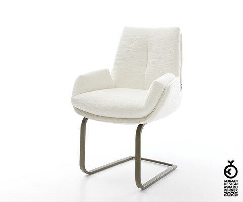 Freischwinger Clea-Flex Bouclé Soft Beige Freischwinger flach Effektfinish Titan