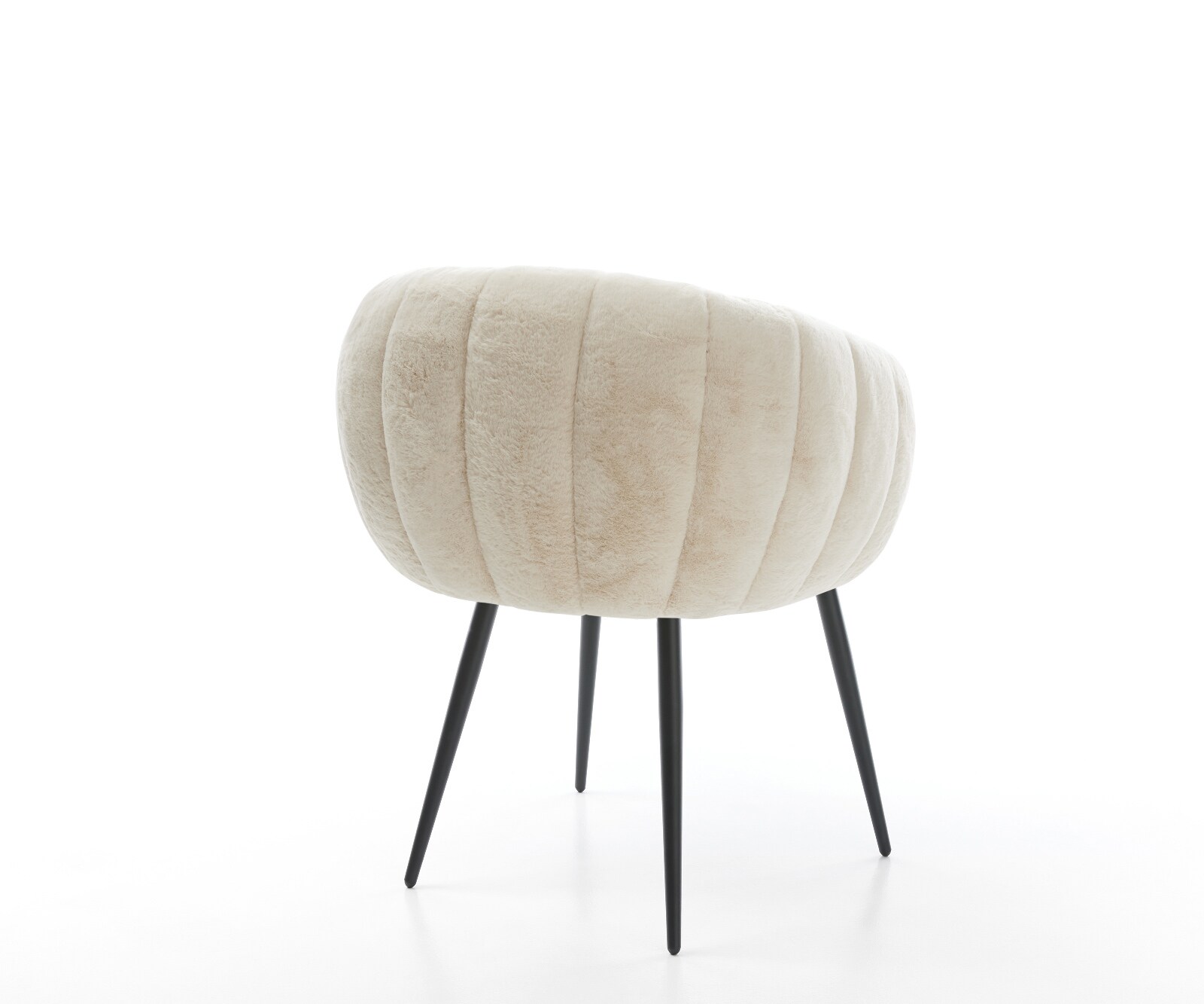 Esszimmerstuhl Jada-Flex Plüsch Creme-Weiß 4-Fuß konisch Schwarz Taschenfederkern 4