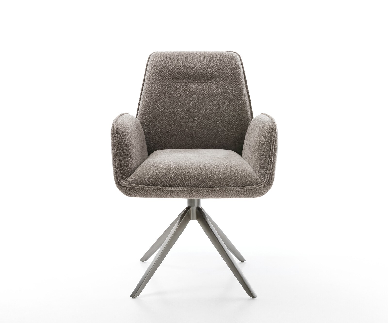 Drehstuhl Zoa-Flex Strukturstoff Soft Taupe Kreuzgestell breit Graphit 360° drehbar Wippfunktion Taschenfederkern 1