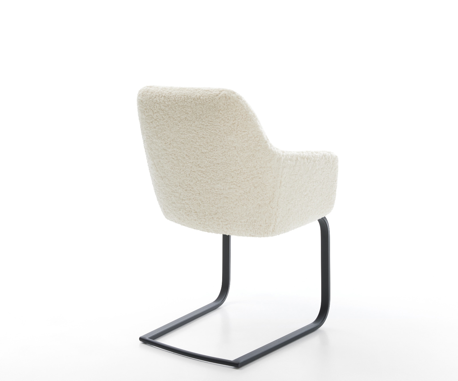 Freischwinger Pejo-Flex Teddystoff Beige Freischwinger flach Schwarz Taschenfederkern 4