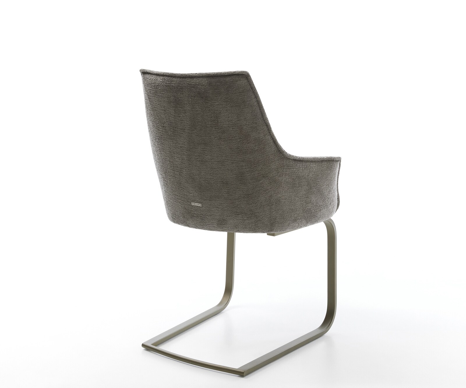 Freischwinger Alja-Flex mit Armlehnen Bouclé Soft Schlamm Freischwinger flach Effektfinish Titan Taschenfederkern 4