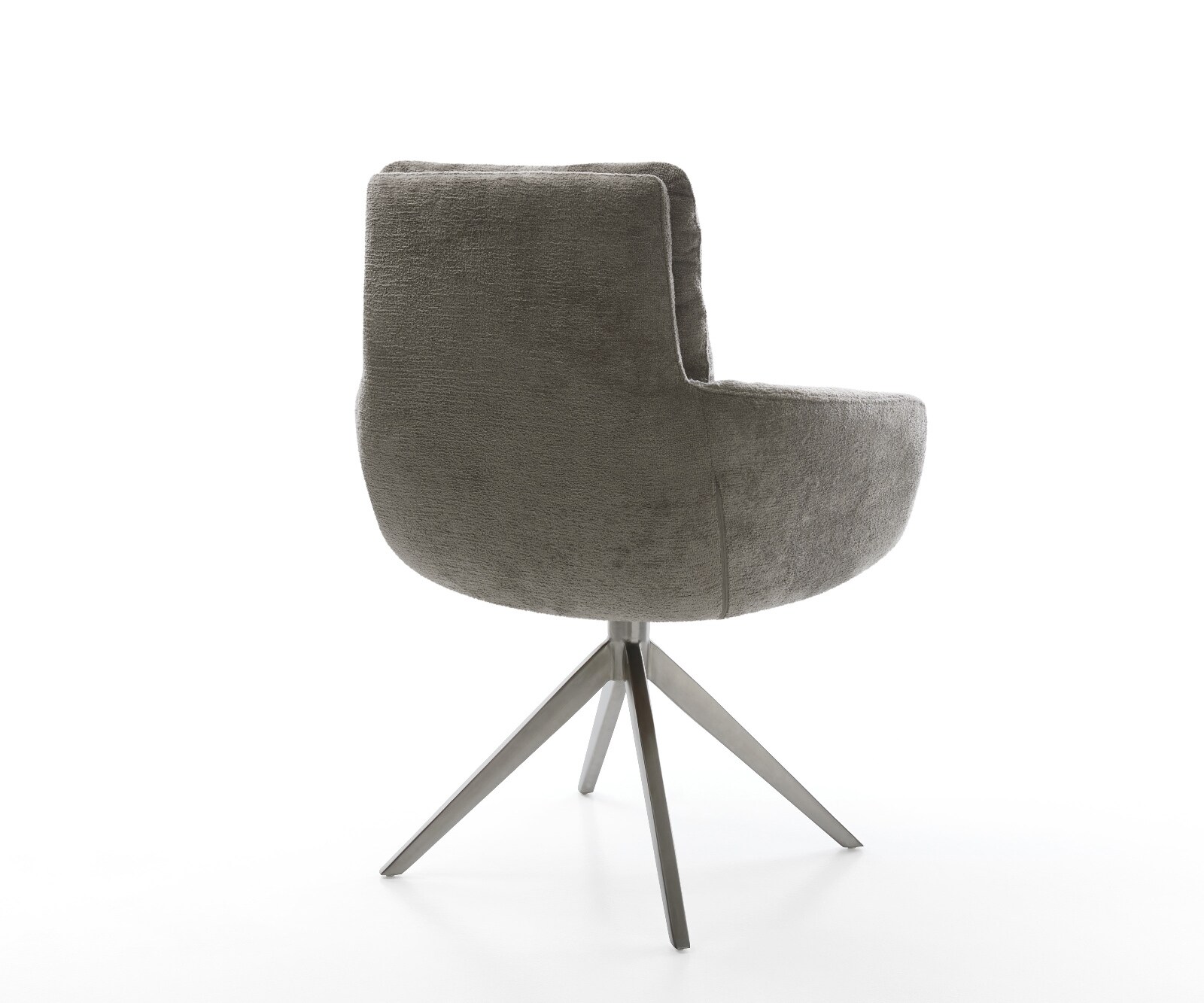 Drehstuhl Abelia-Flex mit Armlehnen Bouclé Soft Schlamm Kreuzgestell breit Graphit 360° drehbar Wippfunktion 4