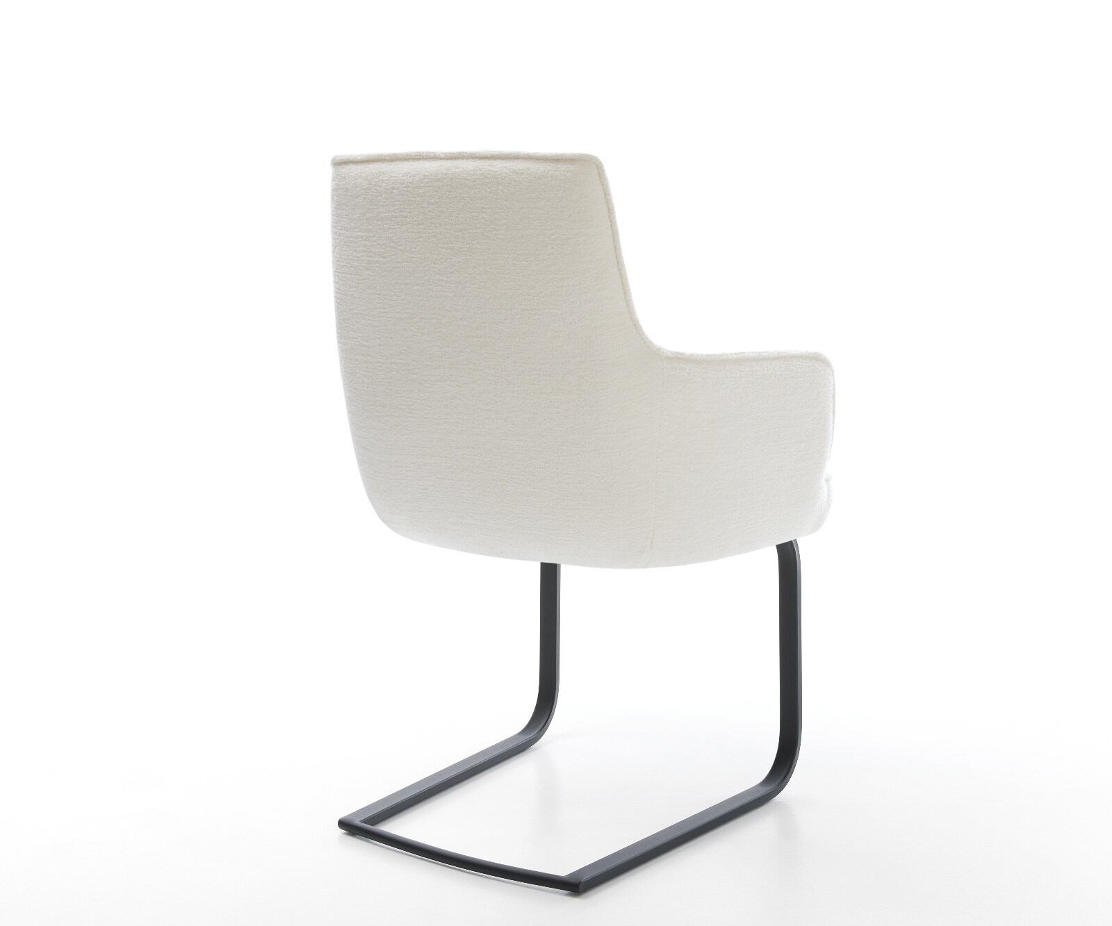 Freischwinger Heira-Flex mit Armlehnen Bouclé Soft Beige Freischwinger flach Schwarz Taschenfederkern 5