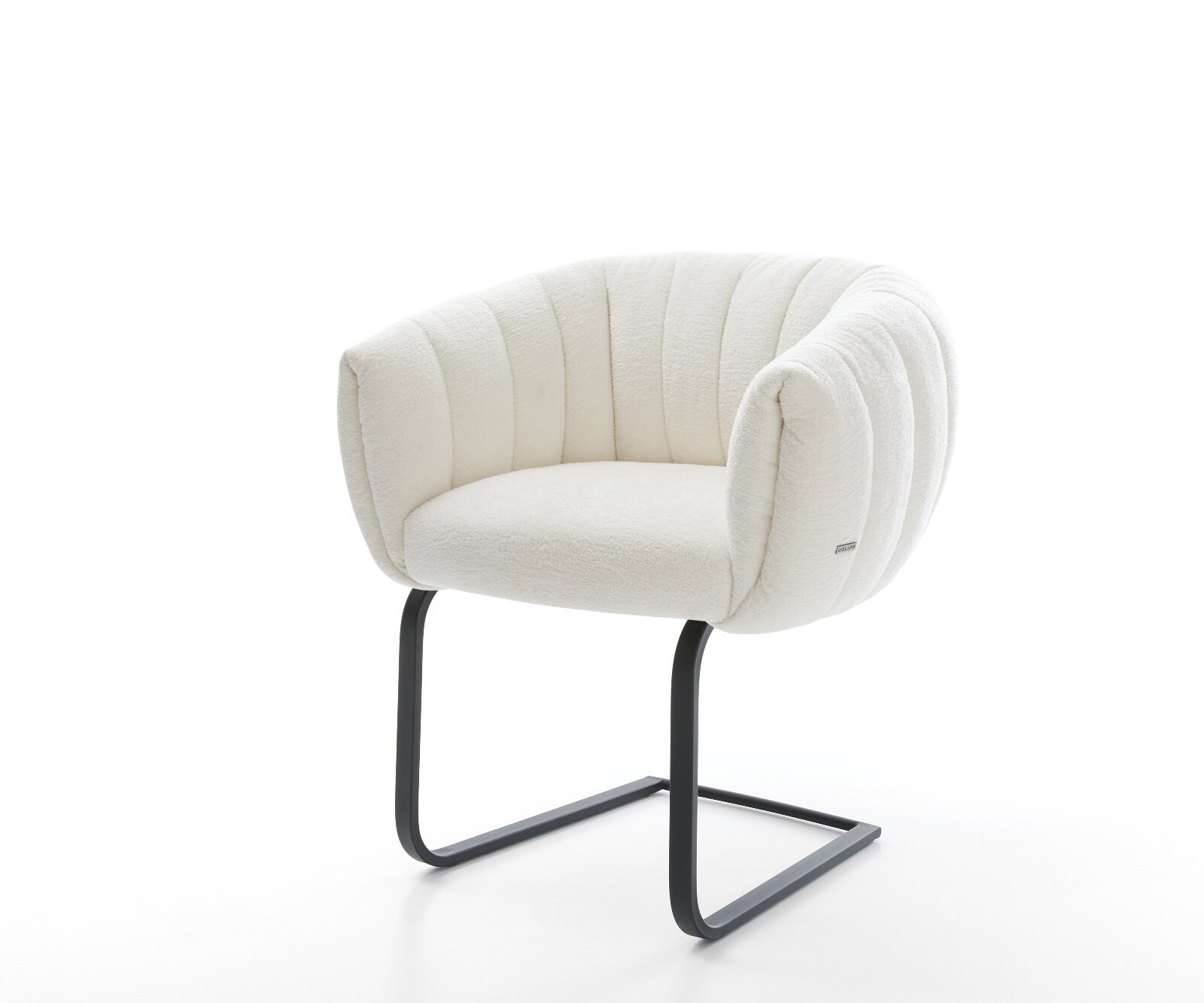 Freischwinger Jada-Flex Bouclé Soft Beige Freischwinger flach Schwarz Taschenfederkern 1