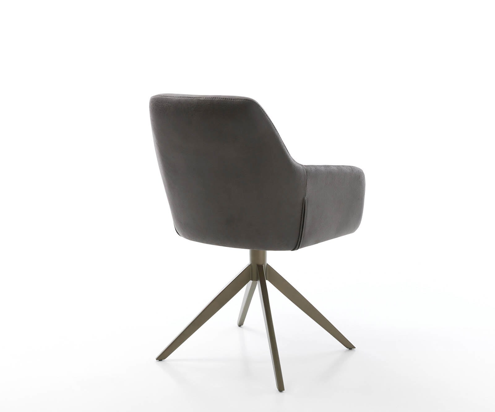 Drehstuhl Pejo-Flex Mikrofaser Anthrazit Vintage Kreuzgestell breit Effektfinish Titan 360° drehbar Taschenfederkern 4