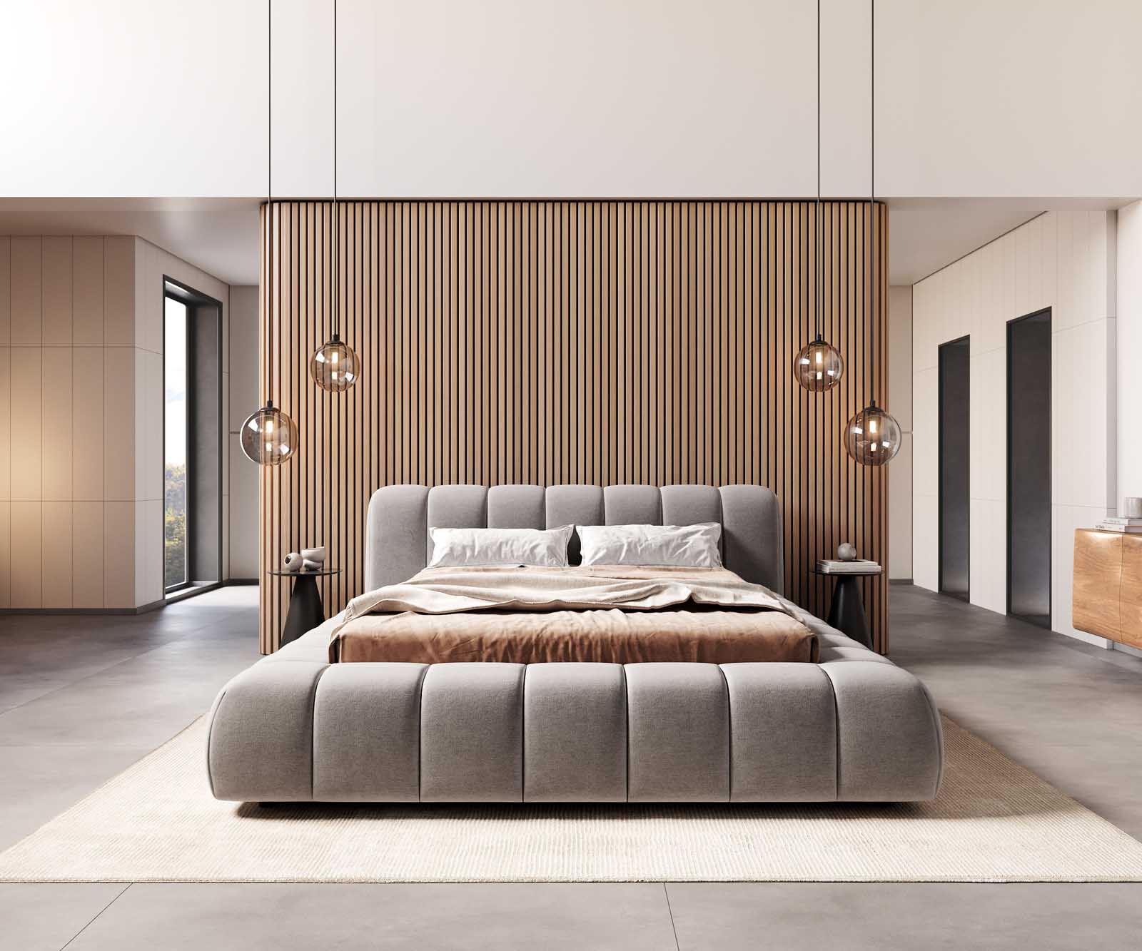 Polsterbettgestell Cutio 140x200 cm Mikrofaser Grau 1