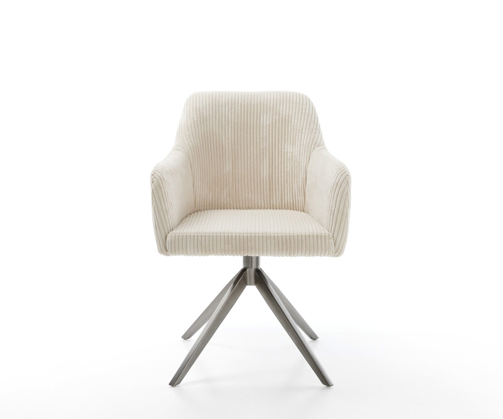 Drehstuhl Greg-Flex Cord Beige Kreuzgestell breit Graphit 360° drehbar Wippfunktion Taschenfederkern 1
