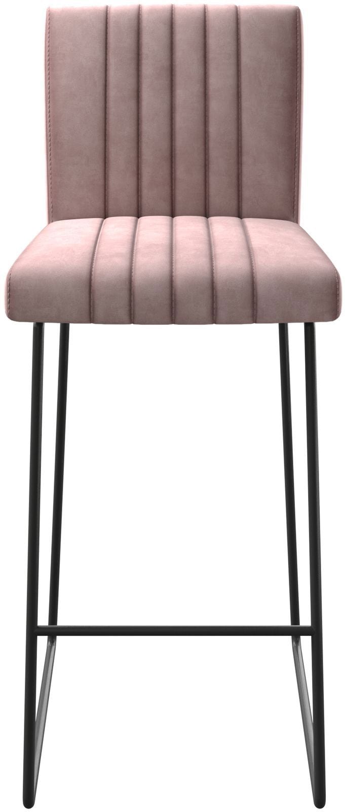 Barstuhl Luiga-Flex Samt Rosé Kufengestell Metall 3 Barstuhl Luiga-Flex Samt Rosé Kufengestell Metall 3