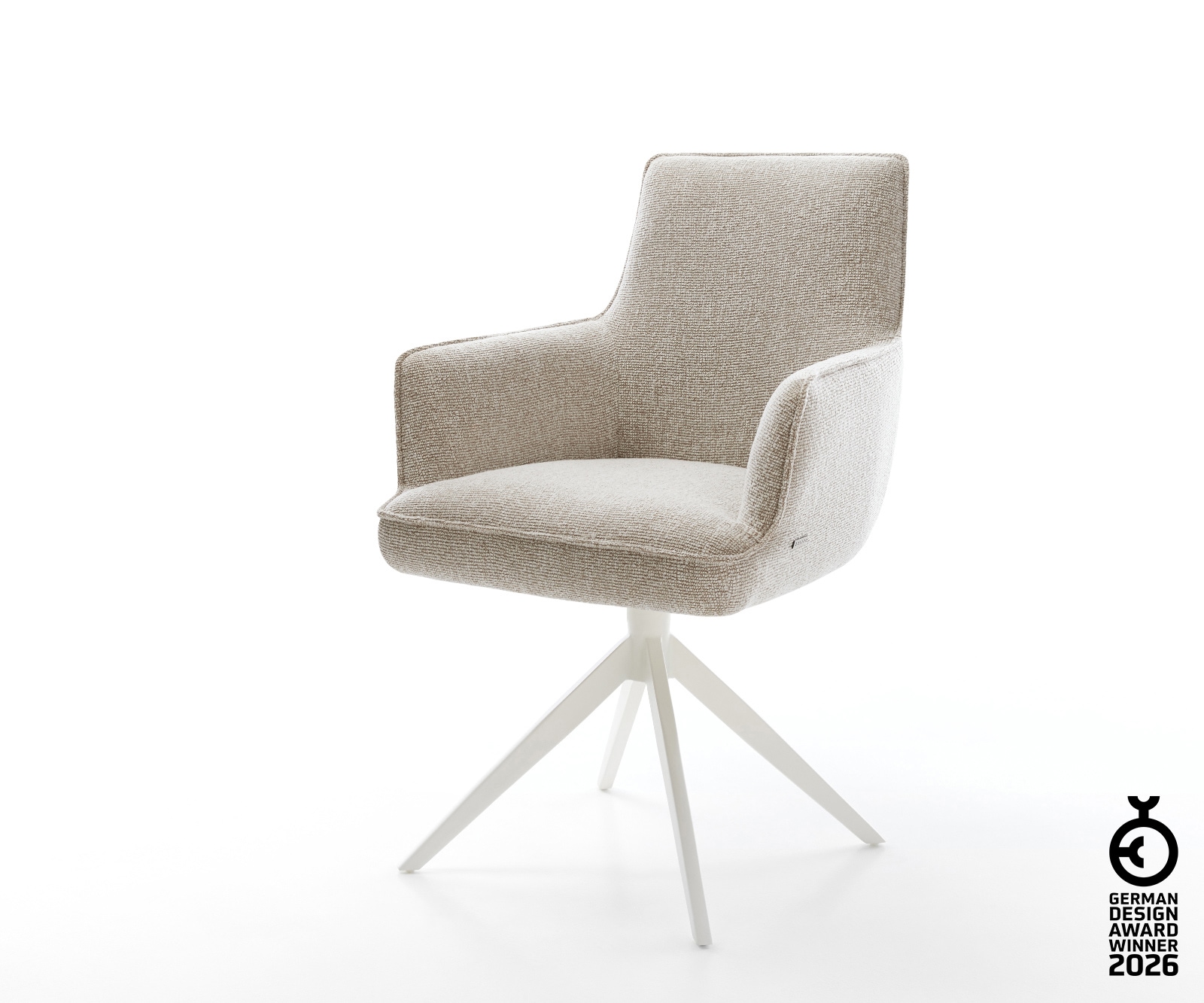 Drehstuhl Heira-Flex mit Armlehnen Webstoff Soft Beige Kreuzgestell breit W günstig online kaufen