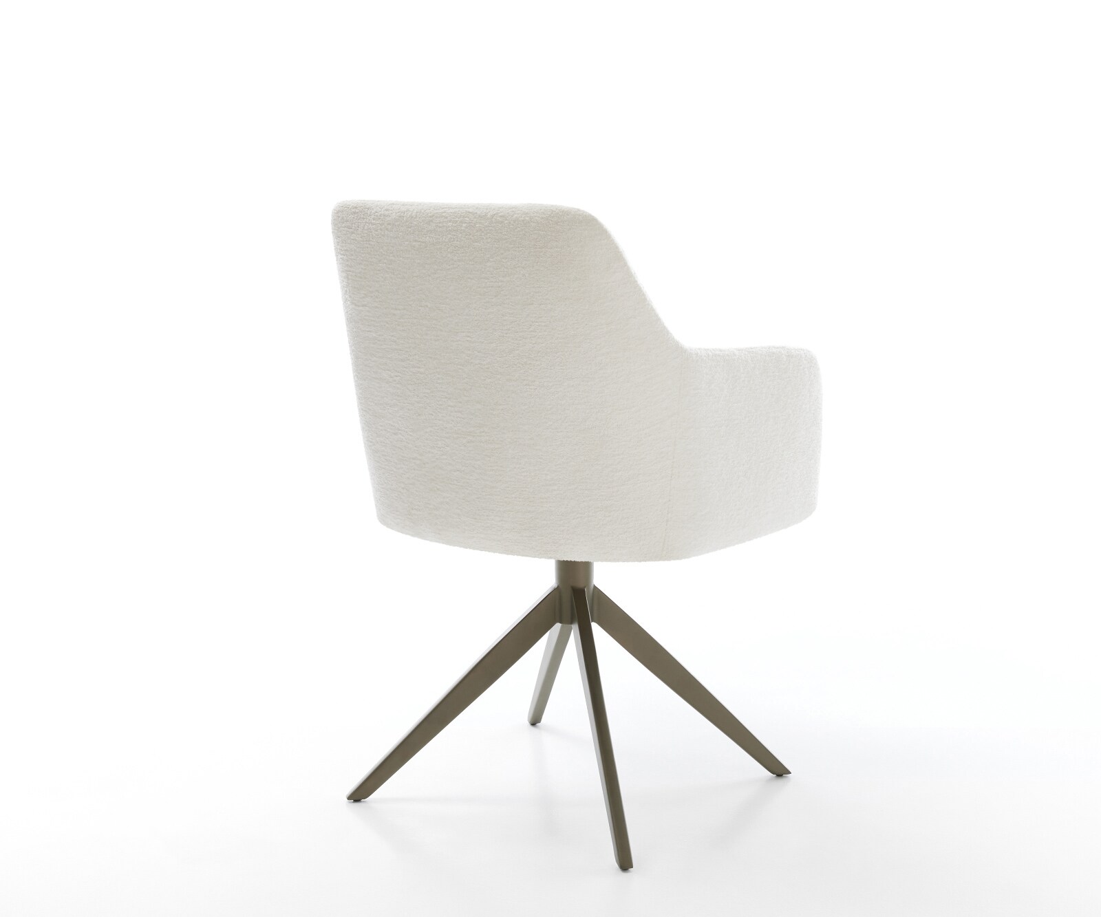 Drehstuhl Greg-Flex Bouclé Soft Beige Kreuzgestell breit Effektfinish Titan 360° drehbar Wippfunktion Taschenfederkern 5