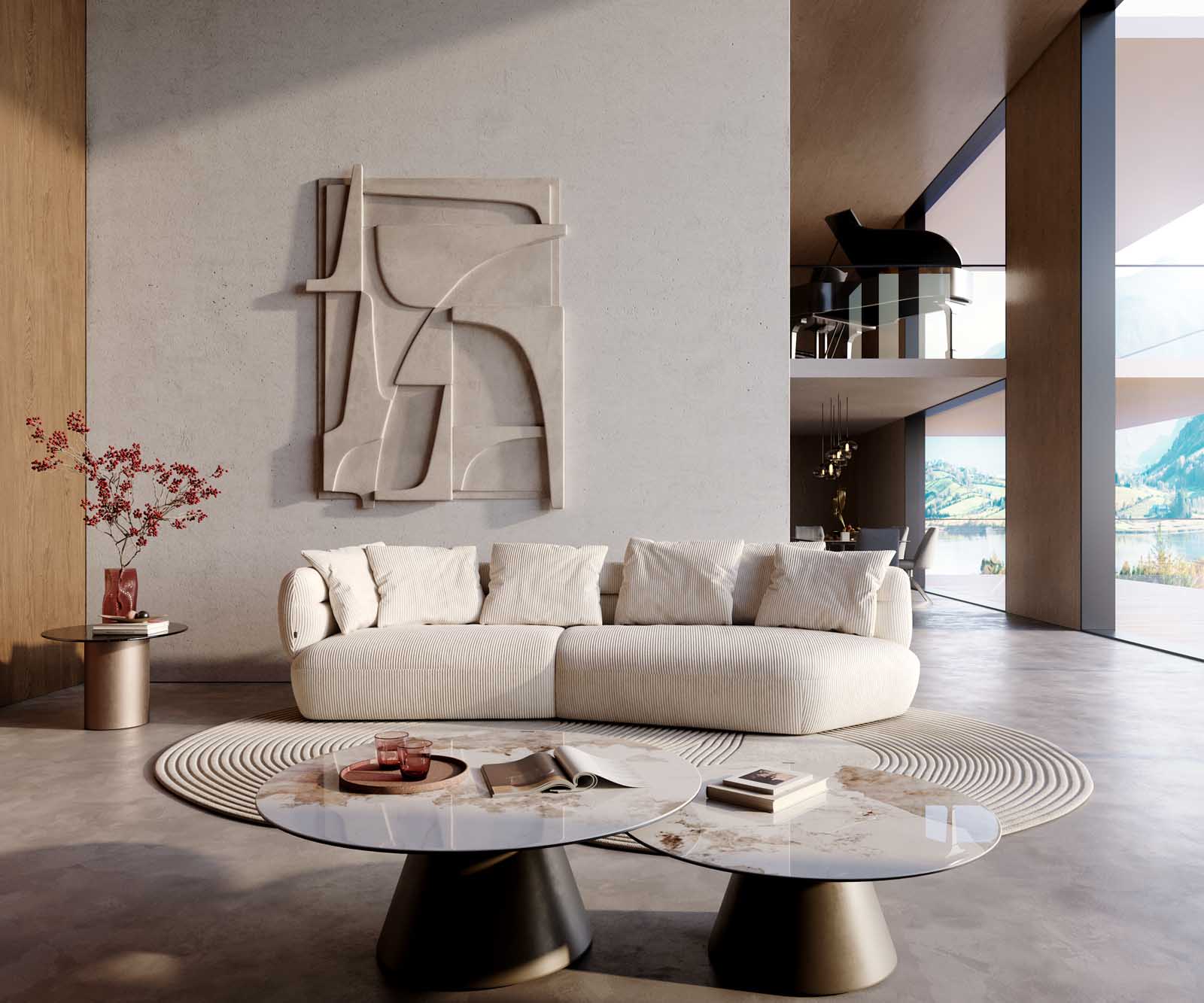 Sofa Roya 320x140 cm Cord Beige 1