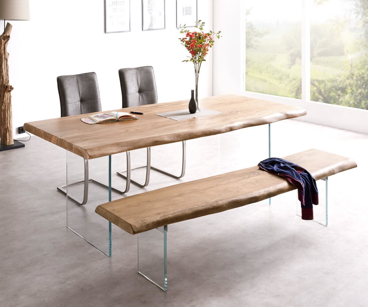 Esstischplatte Edge 200x100cm XL Akazie Natur Live-Edge 4