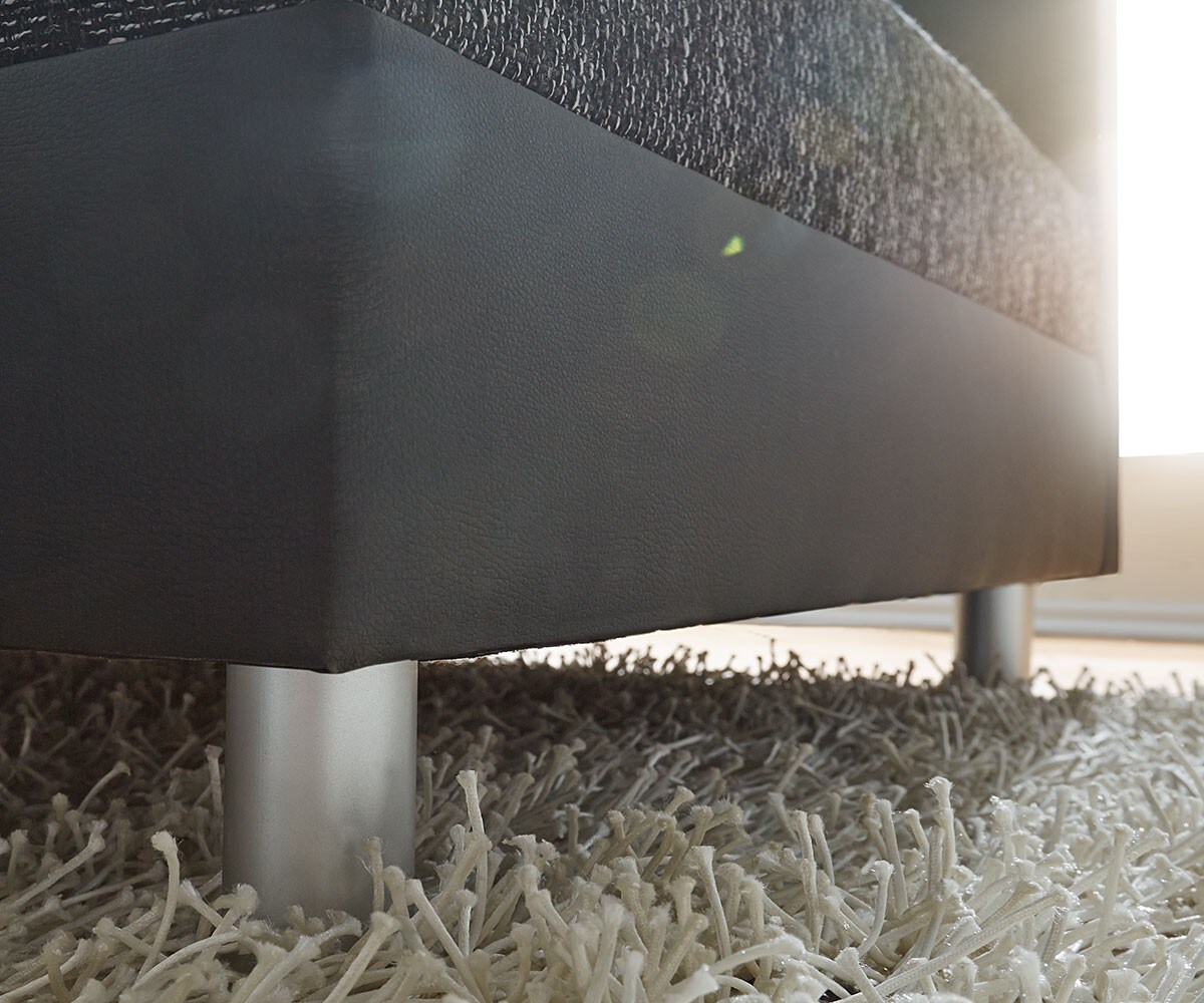 Ecksofa Clovis Schwarz modular Hocker Armlehne Ottomane Links 5