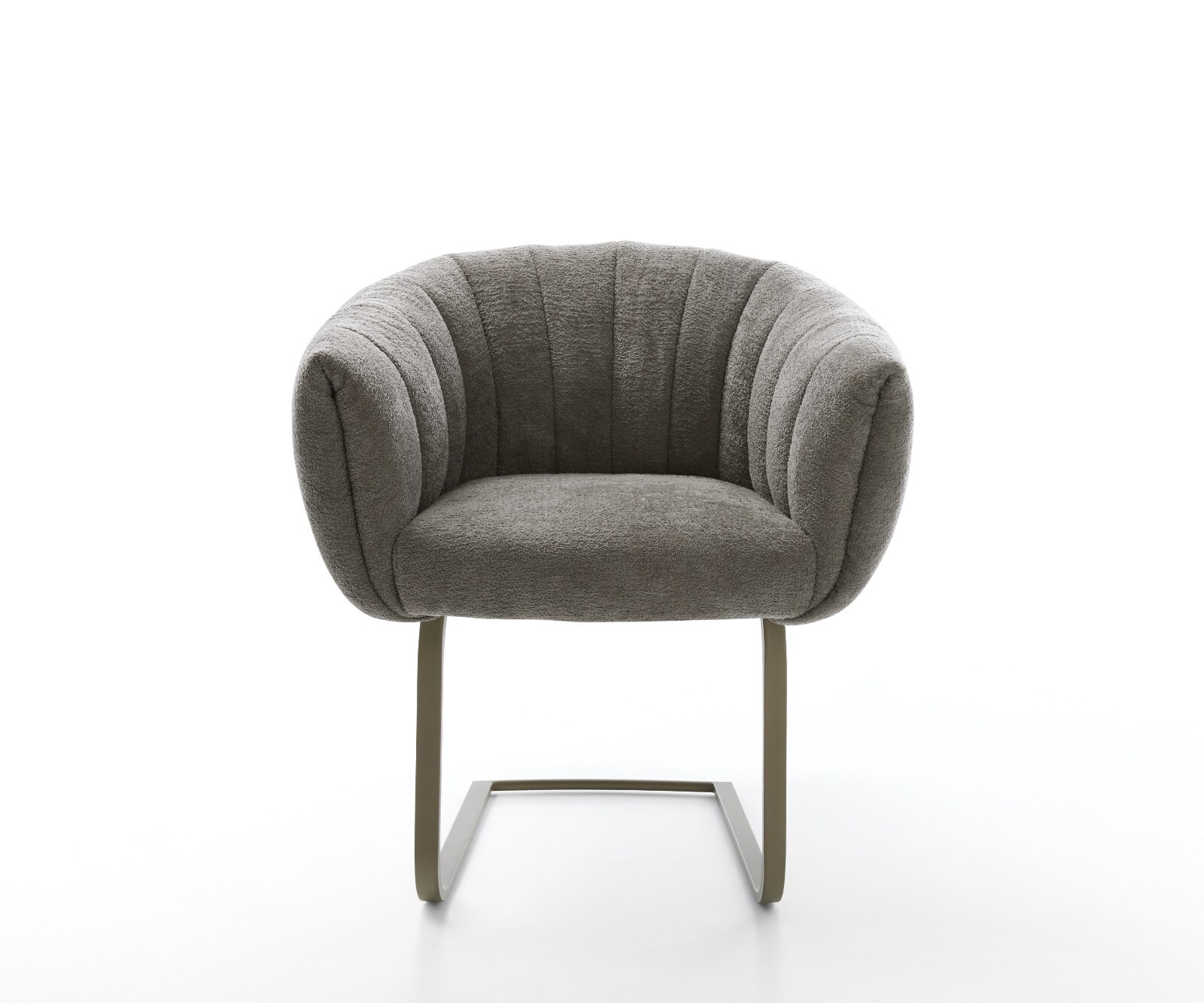 Freischwinger Jada-Flex Bouclé Soft Schlamm Freischwinger flach Effektfinish Titan Taschenfederkern 2