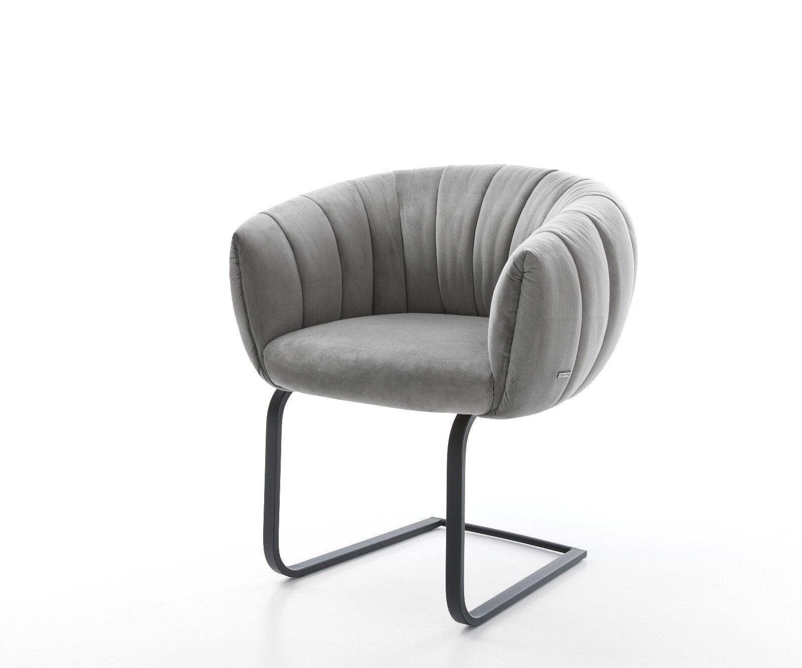 Freischwinger Jada-Flex Samt Grau Freischwinger flach Schwarz Taschenfederkern 1