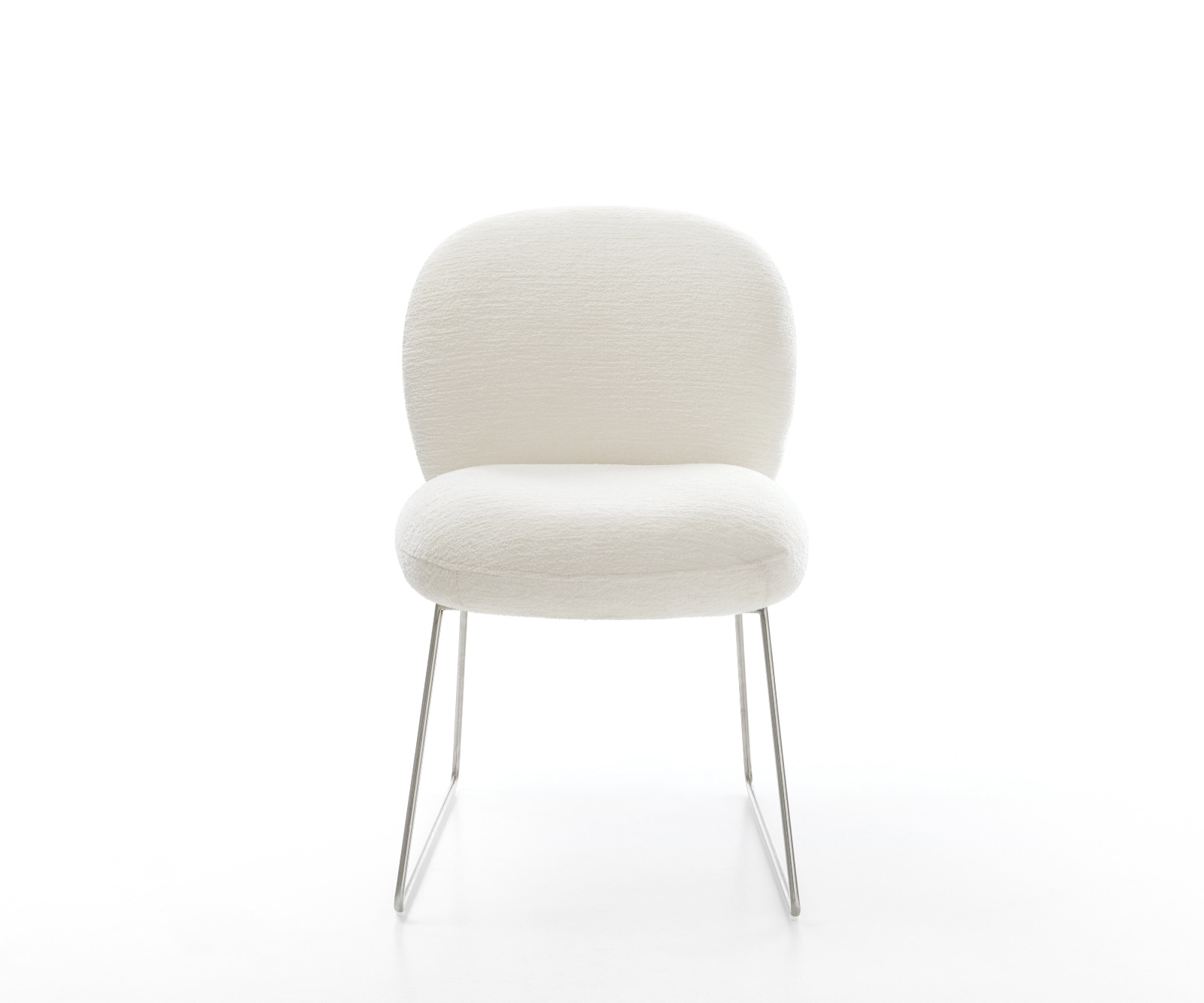 Esszimmerstuhl Nube-Flex Bouclé Soft Beige Kufengestell Edelstahl Taschenfederkern 1 Esszimmerstuhl Nube-Flex Bouclé Soft Beige Kufengestell Edelstahl Taschenfederkern 1