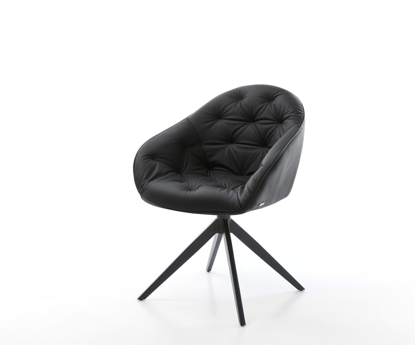 Drehstuhl Gaio-Flex Echt-Leder Schwarz Kreuzgestell breit Schwarz 360° drehbar Wippfunktion Drehstuhl Gaio-Flex Echt-Leder Schwarz Kreuzgestell breit Schwarz 360° drehbar Wippfunktion