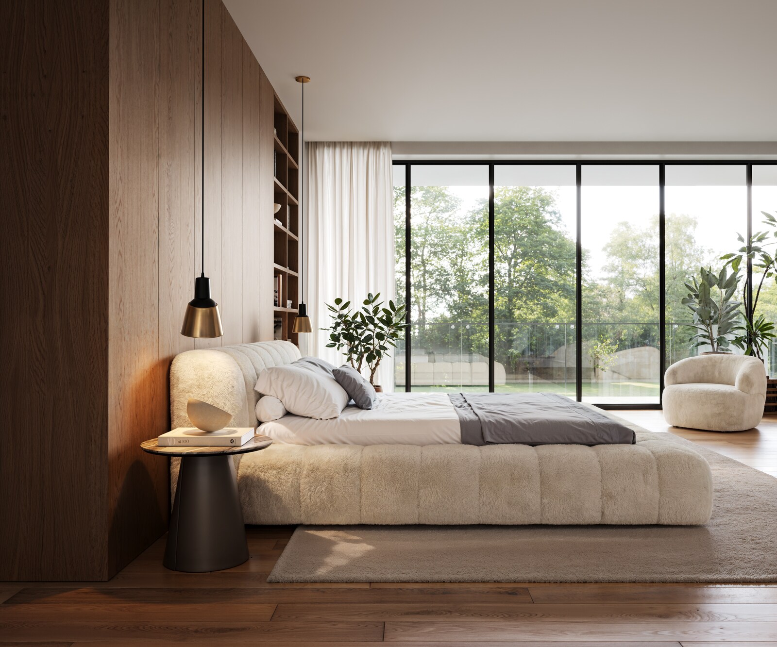 Polsterbettgestell Cutio 180x200 cm Plüsch Creme-Weiß 5