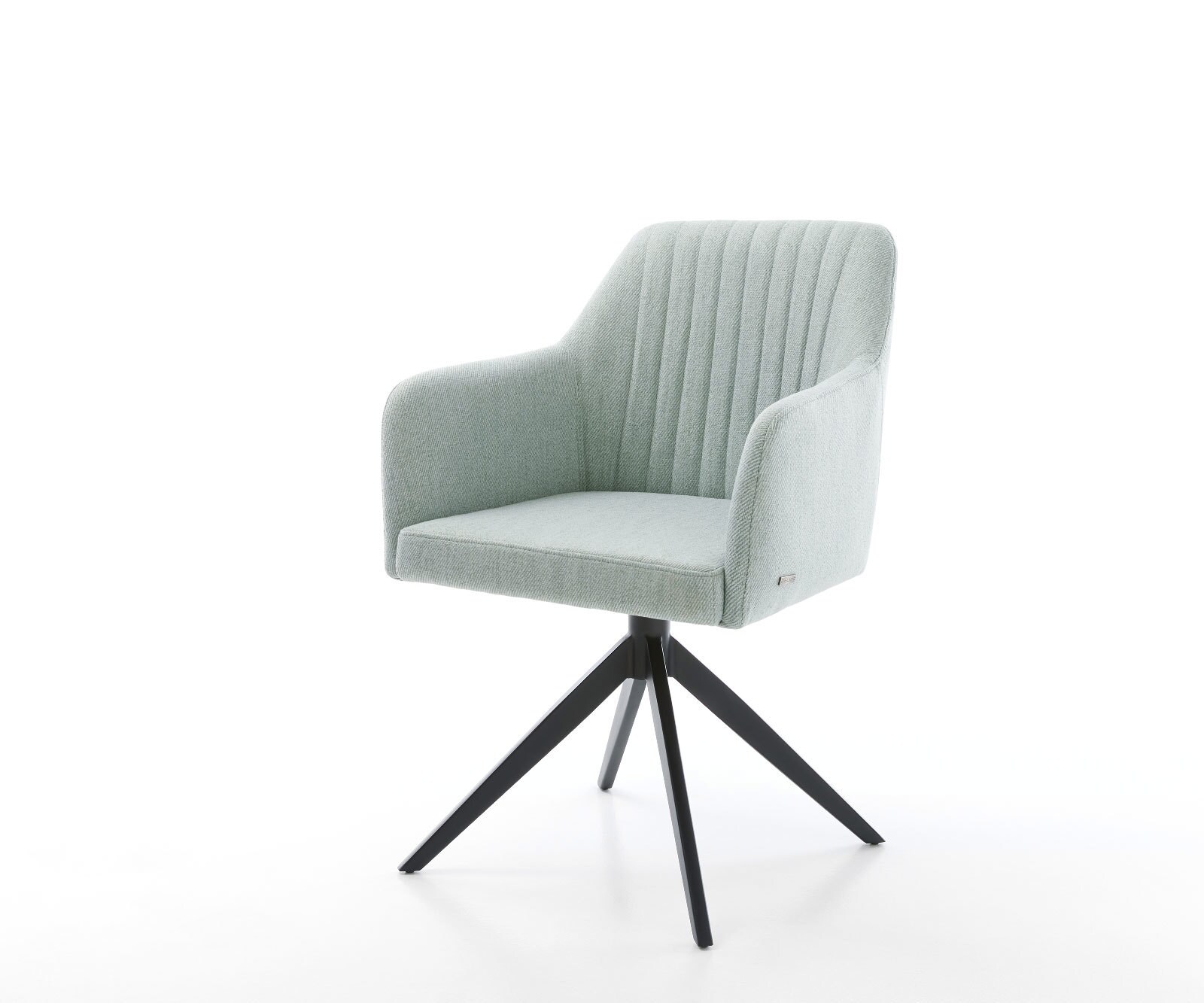 Drehstuhl Greg-Flex Stripes Mint Kreuzgestell breit Schwarz 360° drehbar