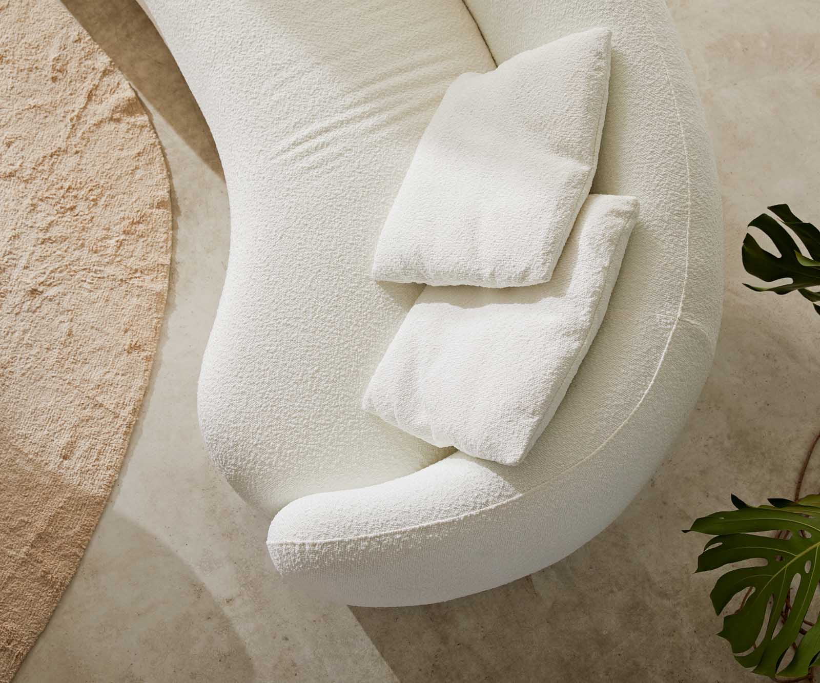 3-Sitzer Larna 260x120 cm Bouclé Creme-Weiß 6