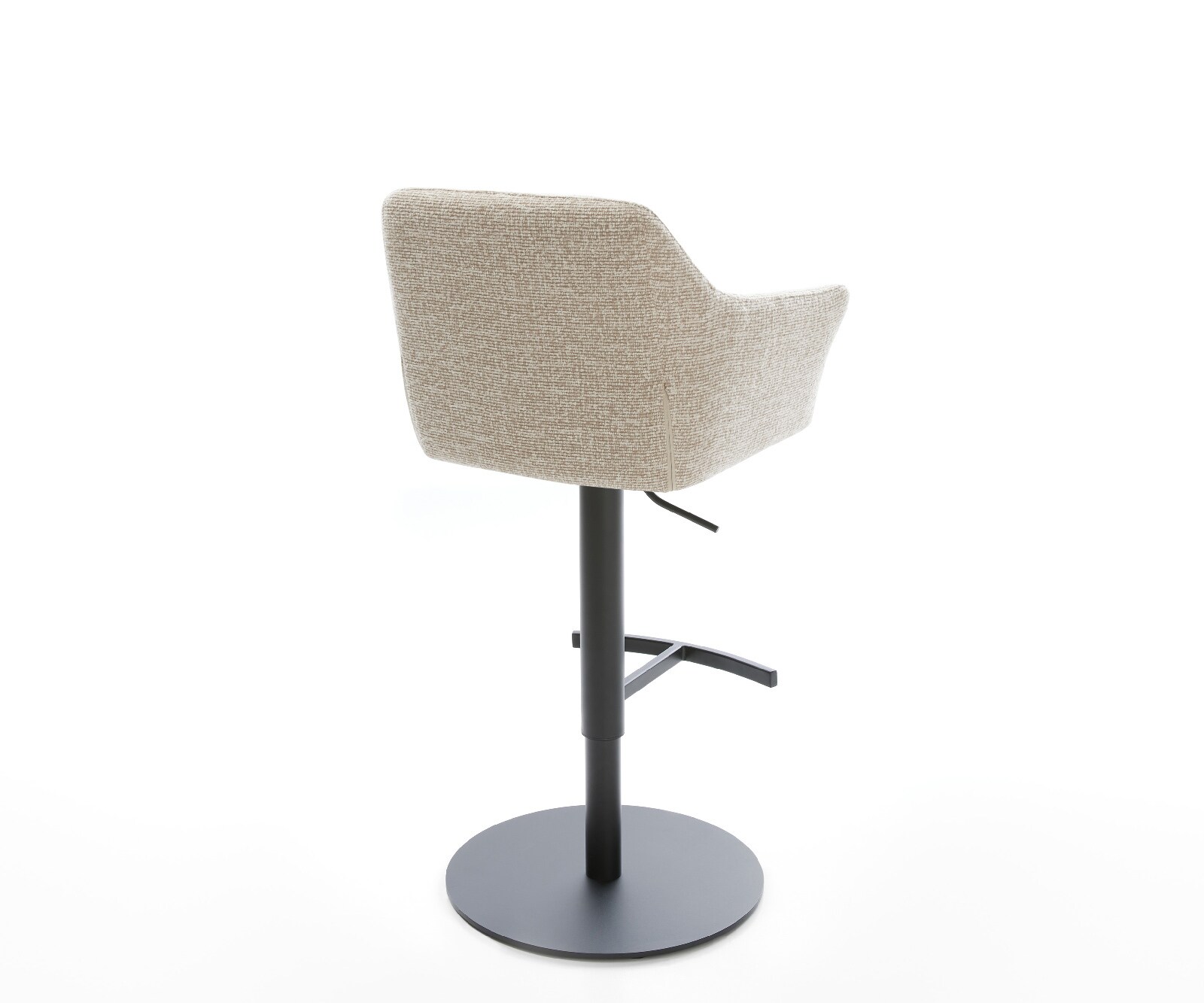 Barstuhl Yulo-Flex Webstoff Soft Beige Drehfuß höhenverstellbar Metall Schwarz 5