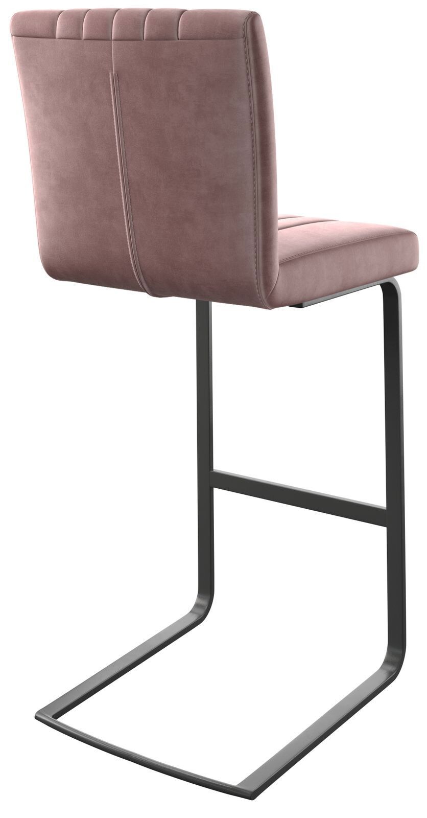 Barstuhl Luiga-Flex Samt Rosé Freischwinger flach Metall 4