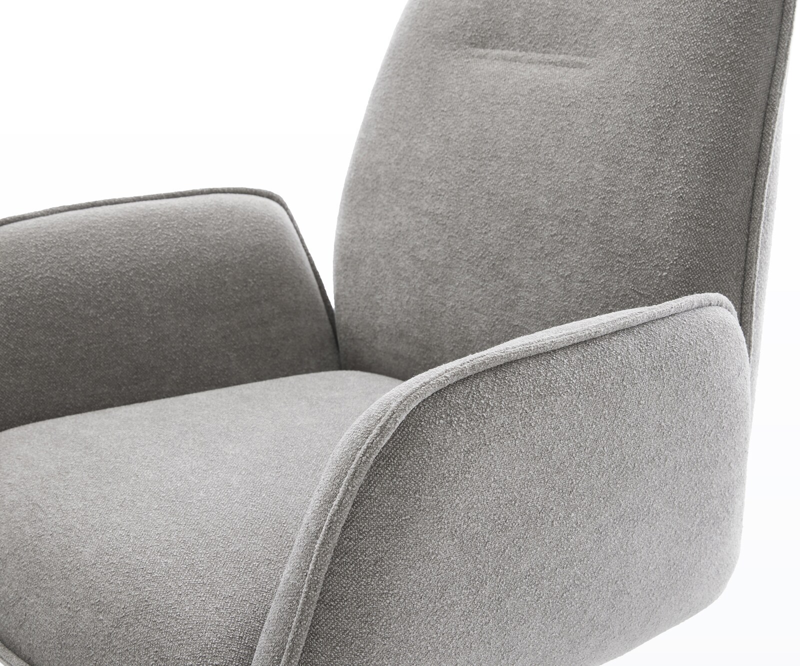 Esszimmerstuhl Zoa-Flex Strukturstoff Soft Grau Kufengestell Edelstahl Taschenfederkern 3